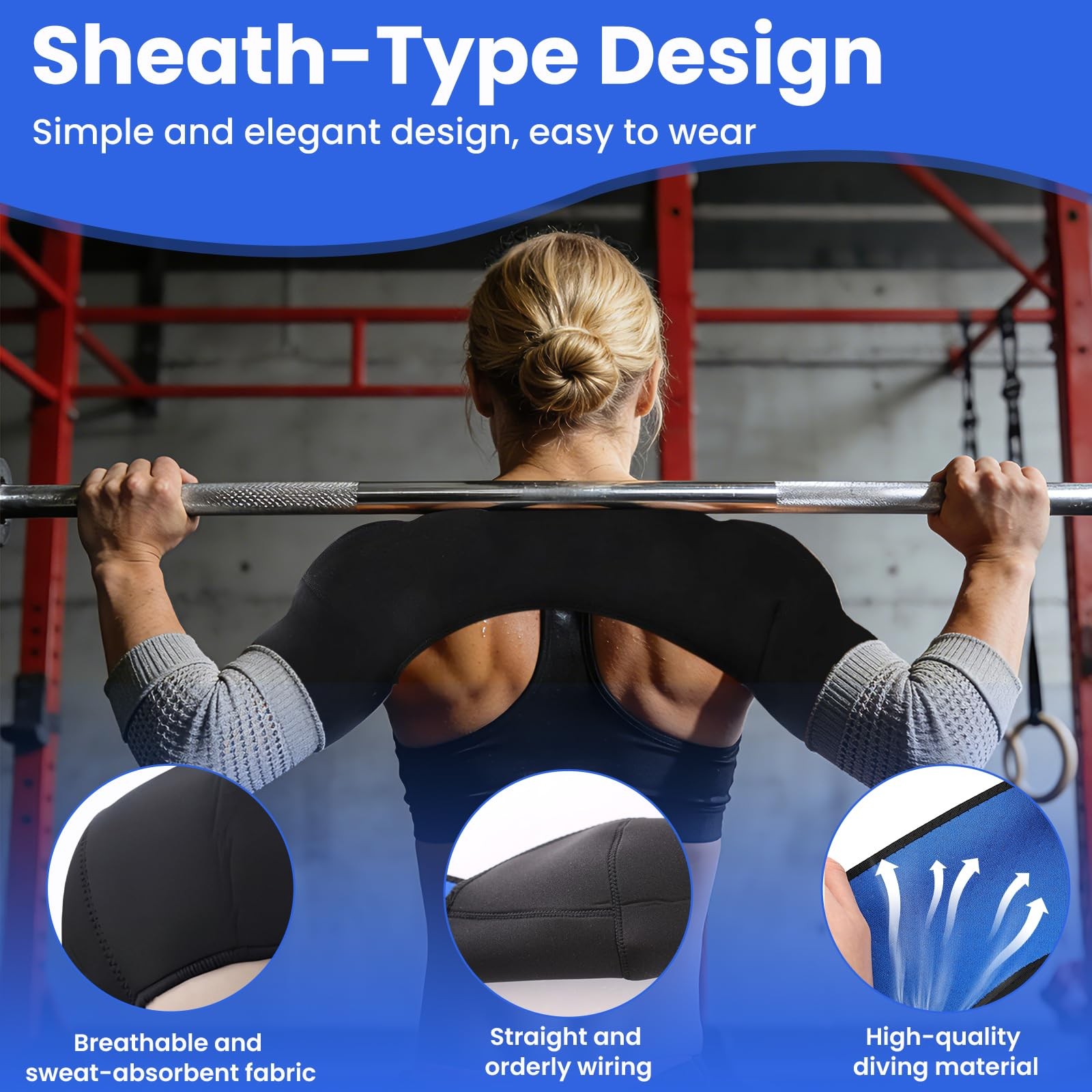 Double Shoulder Wrap SBR Compression Shoulder Sleeve, Size L Fits Shoulder Wi…