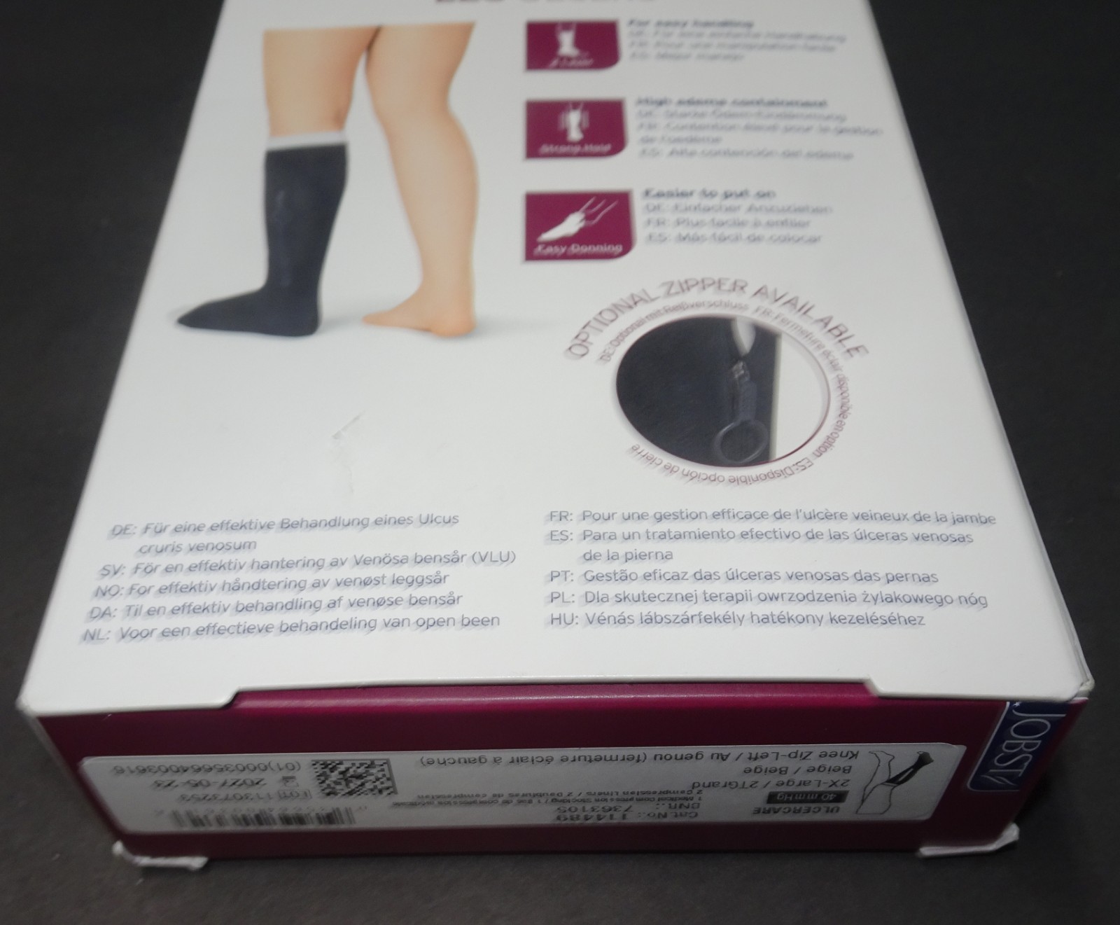 JOBST Medical compression Leg 40 mmhg 114489 2X Large Beige Knee High w/ zipper
