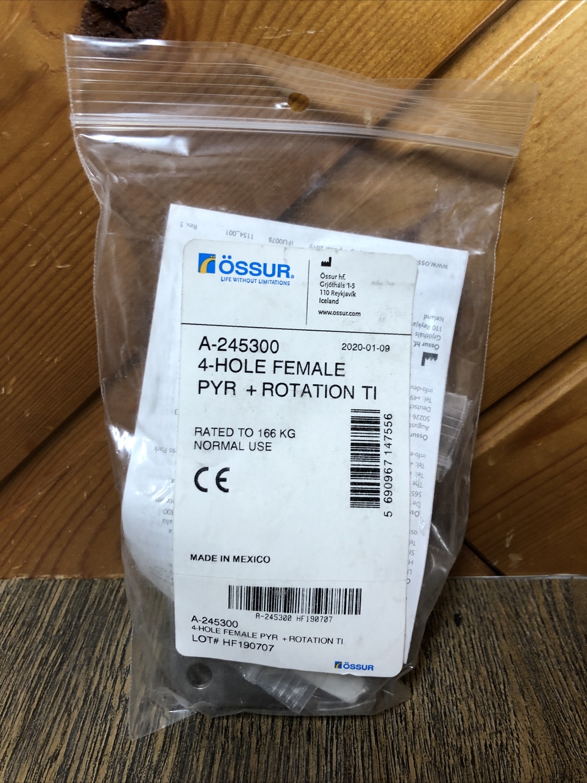 Össur 4 Hole Female Pyramid + ROTATION Prosthetic Part A-245300 NEW