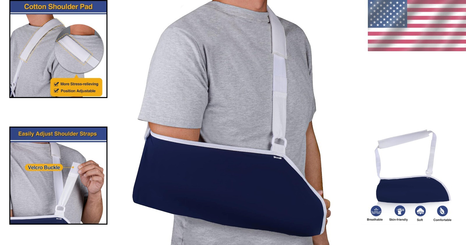 Lightweight & Comfortable Arm Sling for Adult Shoulder, Elbow, and Wrist Injury
