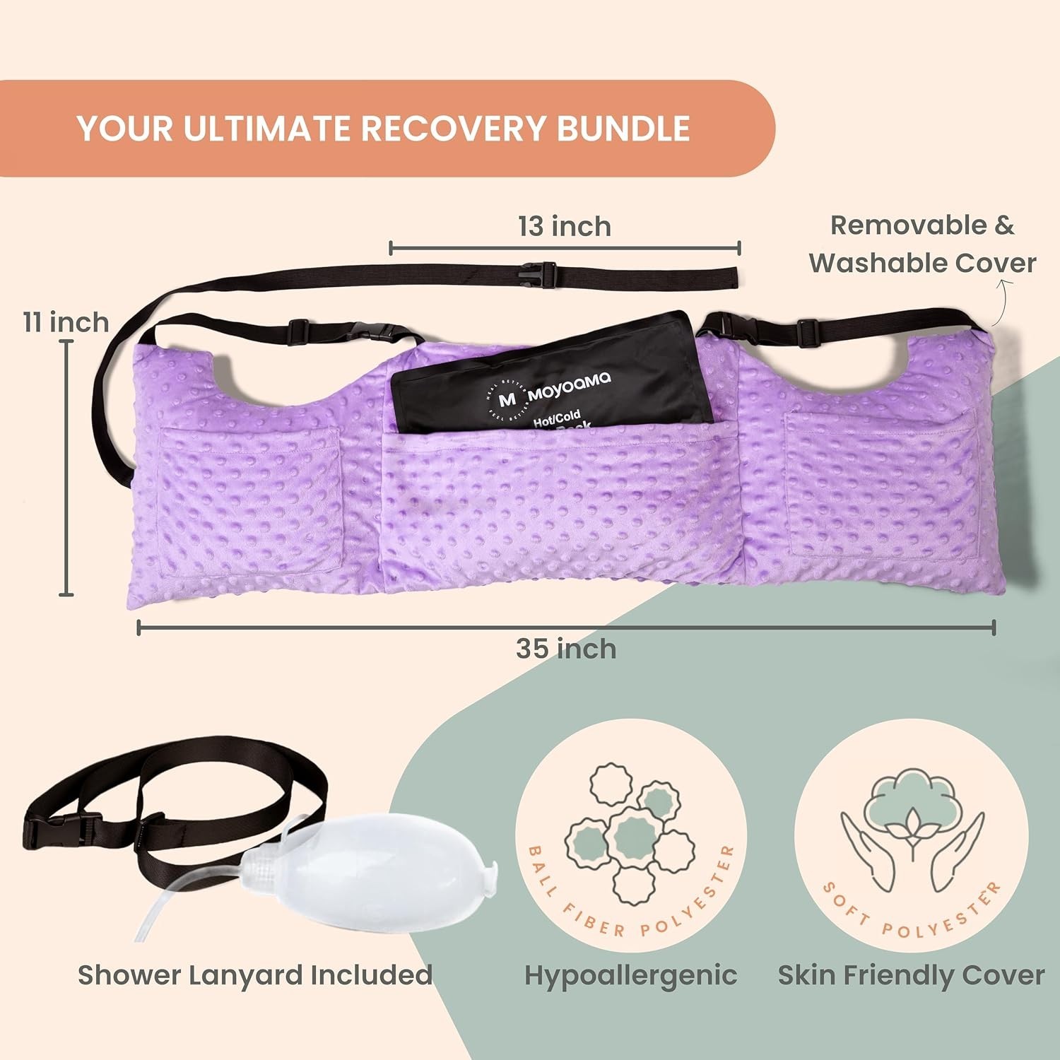 Post Mastectomy Pillow – Post Surgery Pillow for Car, Breast Reduction & Augment