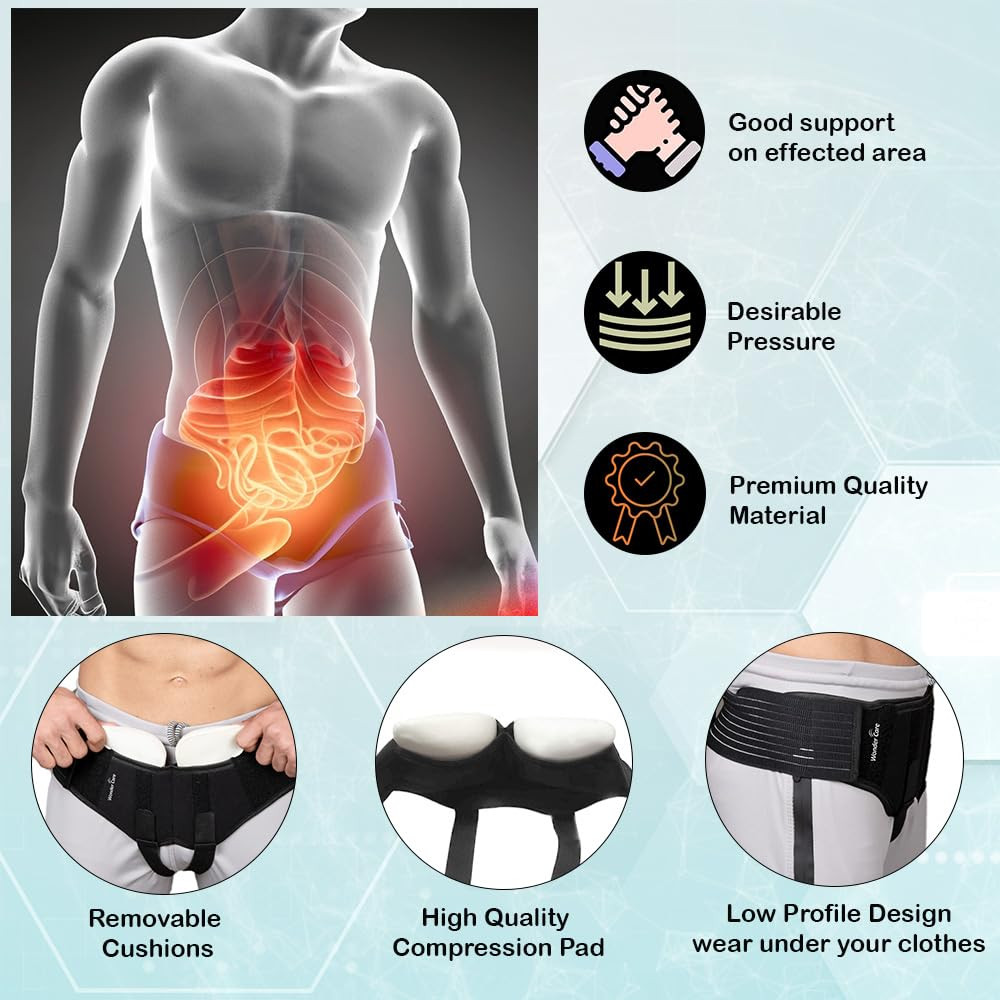 – Inguinal Hernia Support Post-Surgery Hernia Pain Relief Truss Brace for Double