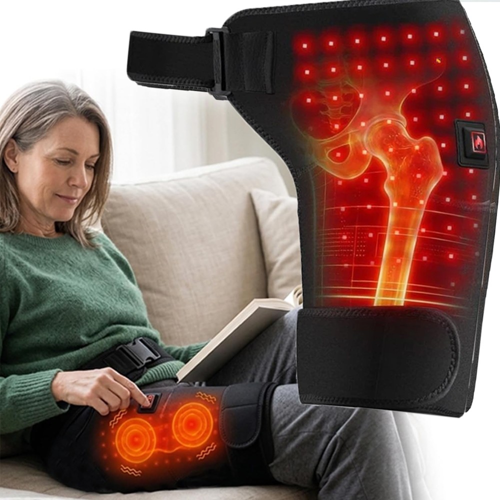 1/2PCS USB Heated Pad Red Light Therapy Hip Wrap for Sciatica Pain Relief