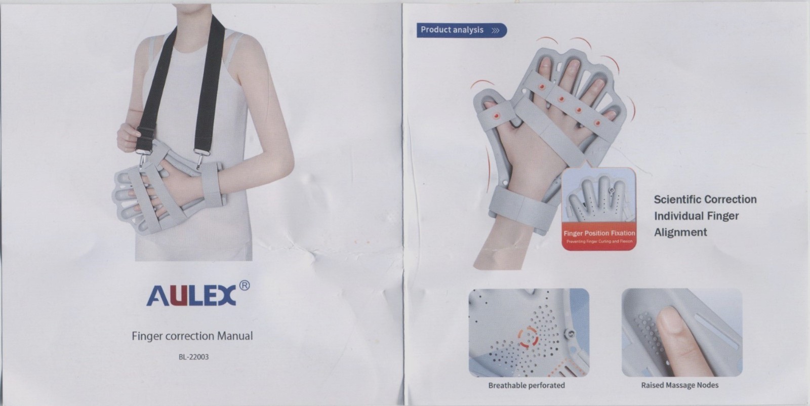 Left Hand Finger Support Board Brace for Stroke Sprain Hemiplegia with Strap