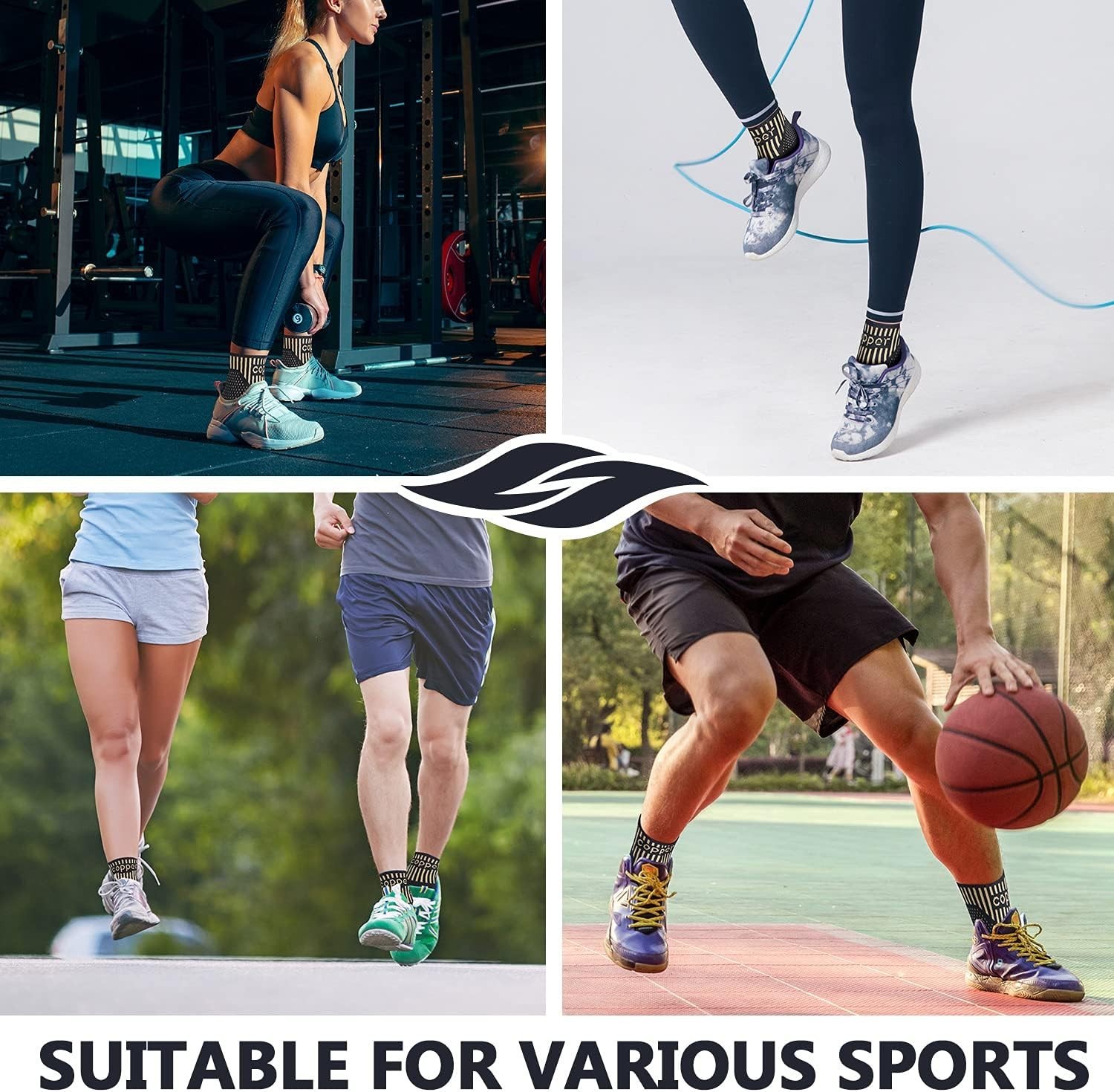 Copper Ankle Brace Support for Men & Women Pair, Best Ankle Compression Sleev…