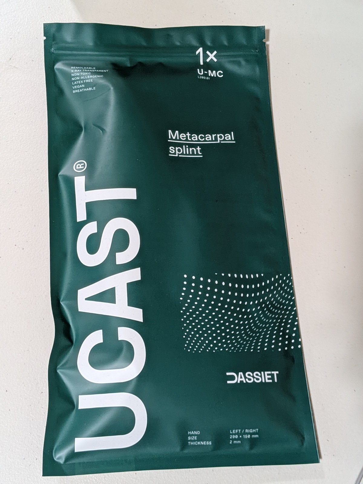 (Box of 10) Dassiet Ucast MC Metacarpal Splint NEW Finland U-MC