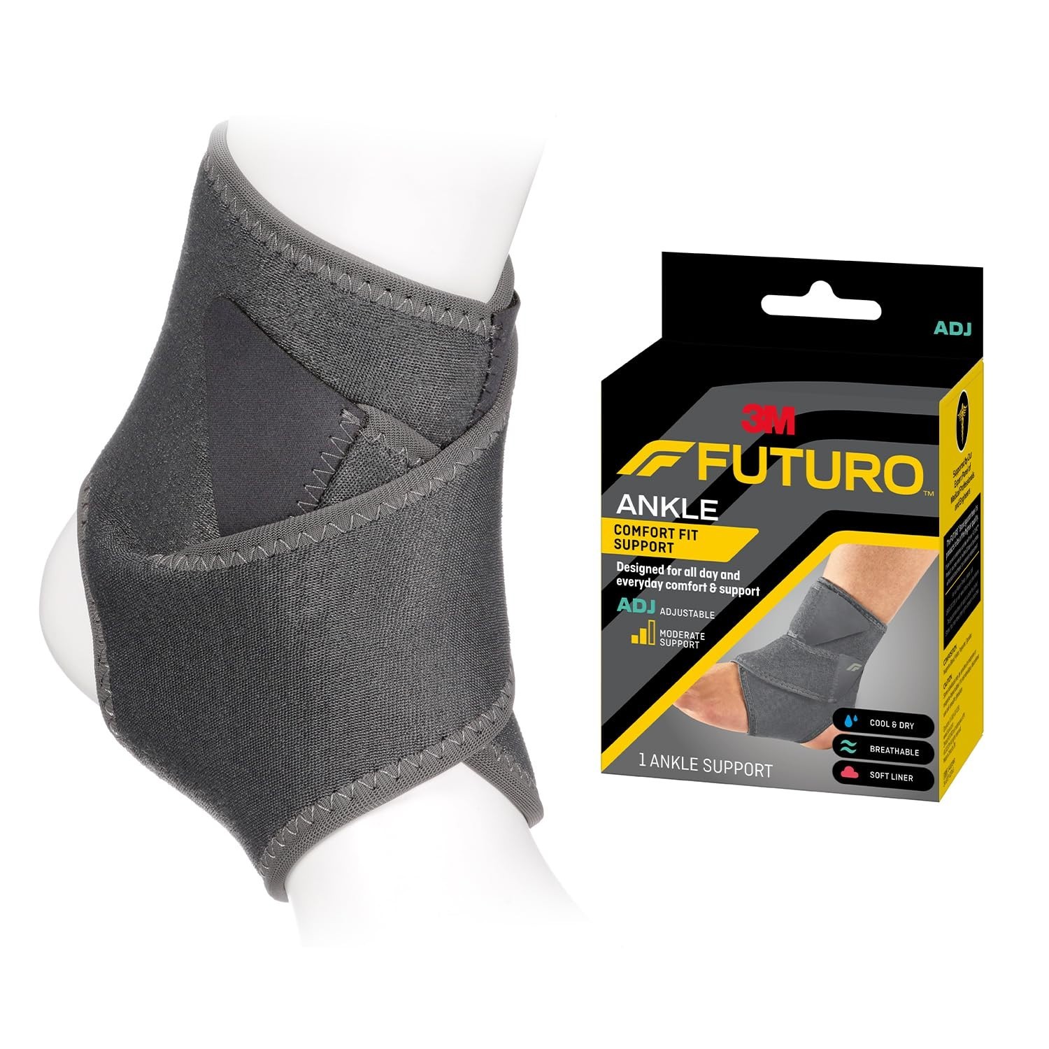 3M Futuro Ankle Comfort Fit Support Adjustable Size Moderate Support