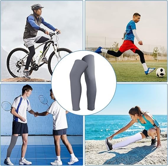 3 Pairs Full Length Leg Compression Sleeve Anti Slip Silicone Sports Knee
