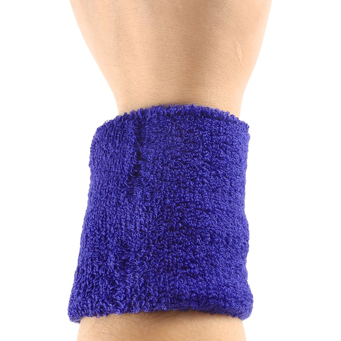 Blue Terrycloth Elastic Band Sports Gym Stadium Protective Wristband