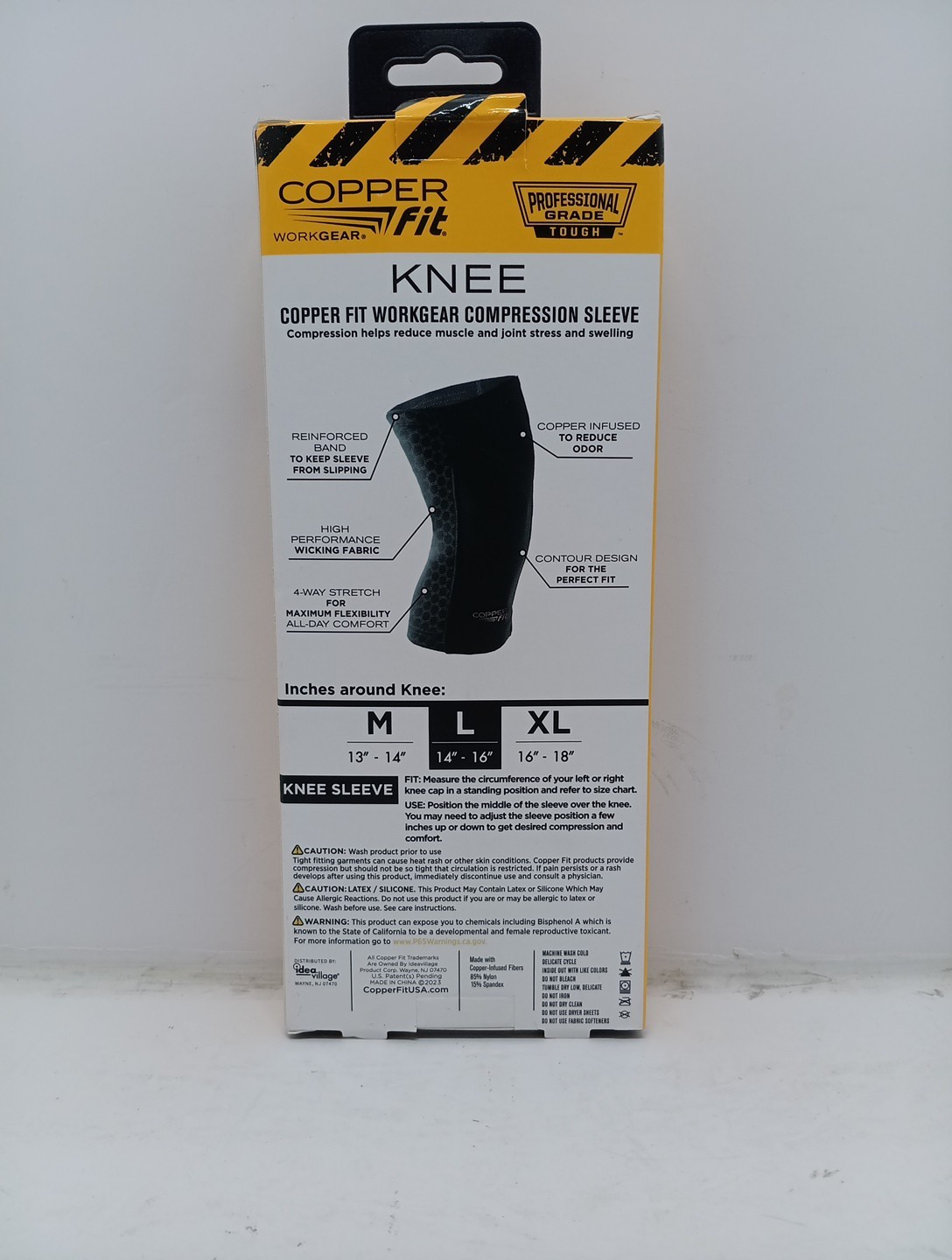 Professional Copper Fit Work Gear Knee Compression Sleeve Unisex Large 14″-16″