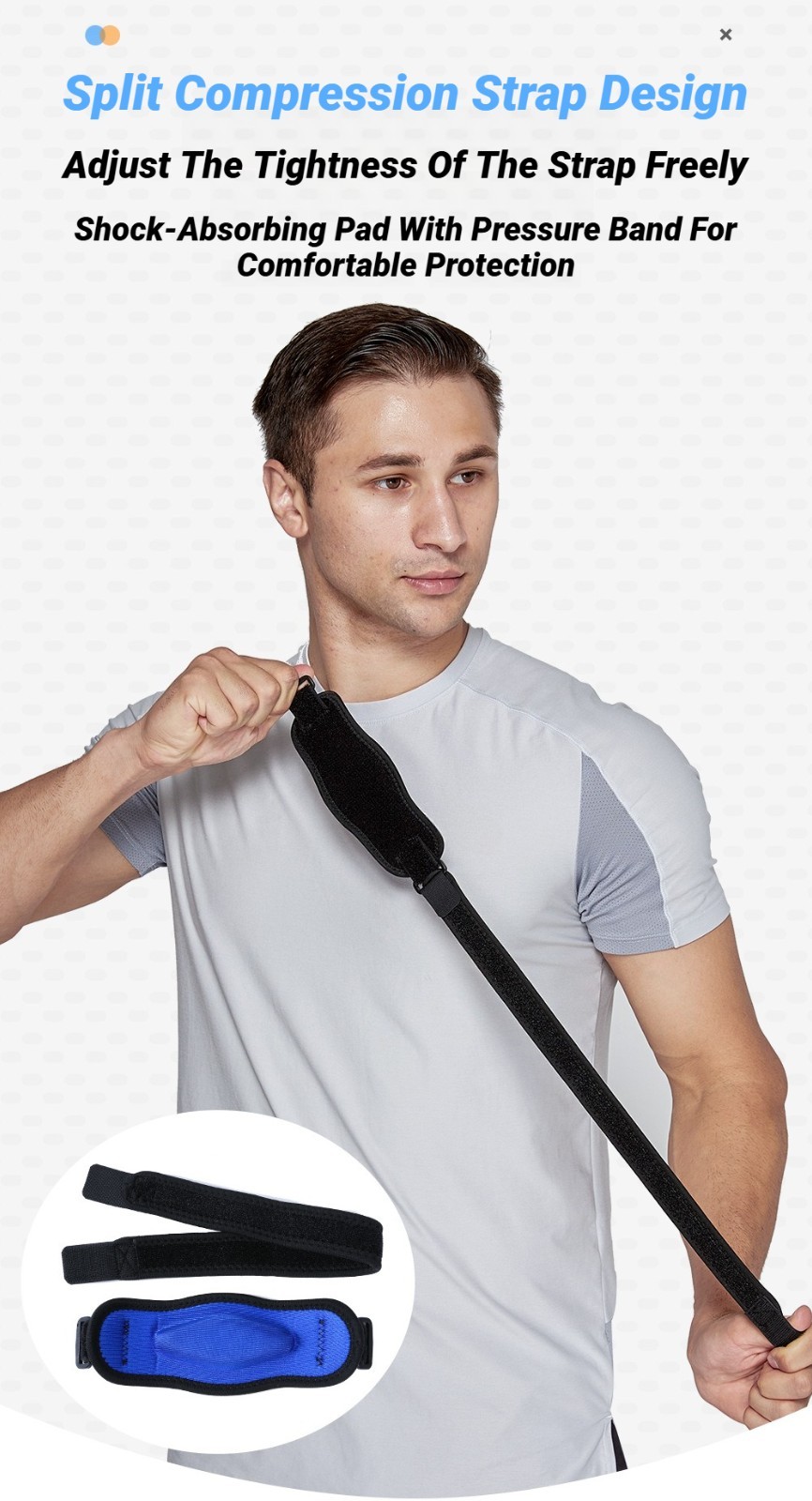 Tennis Elbow Brace Compression Strap Tendonitis Golfers Arm Support Band Adjust