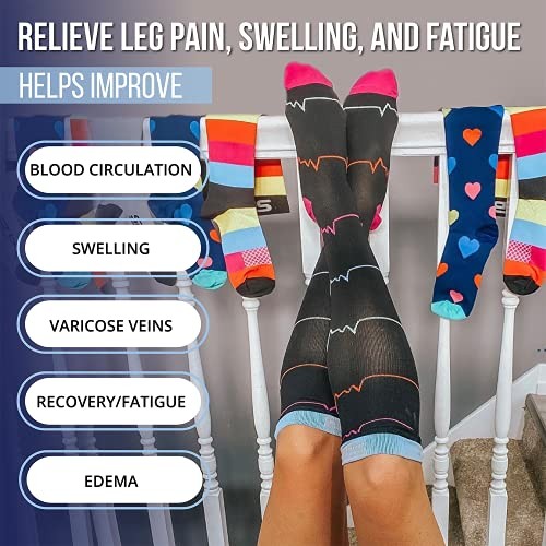 3-Pair Compression Socks (15-20mmHg) for Men & Women XX-Large 01 – Solid Black
