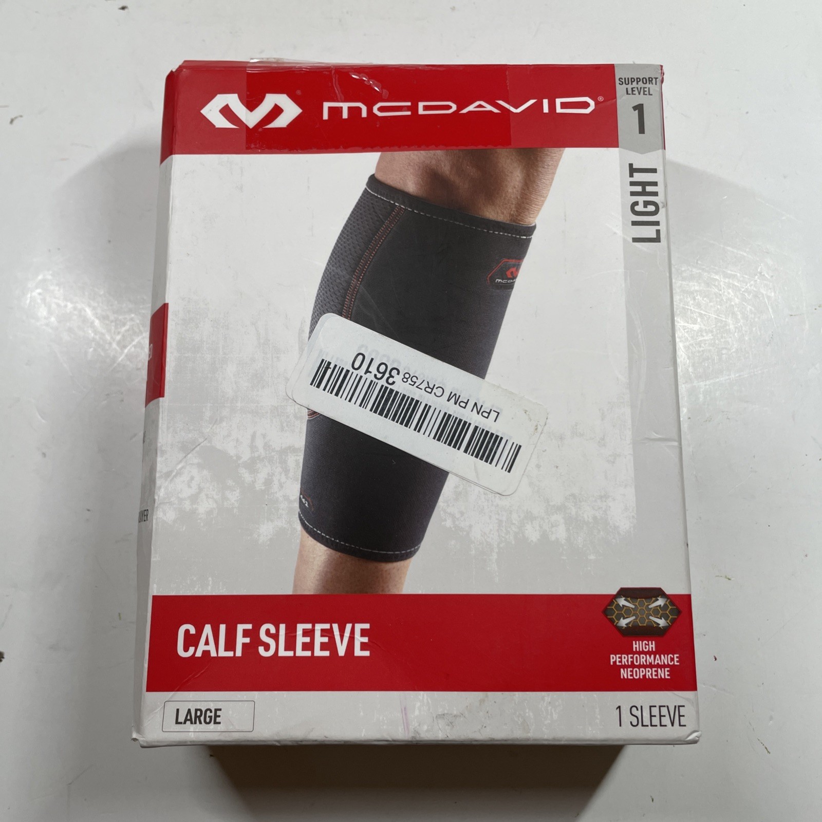 McDavid 441 Deluxe Calf Support Large, Black, Support Level 1 Open Box NEW