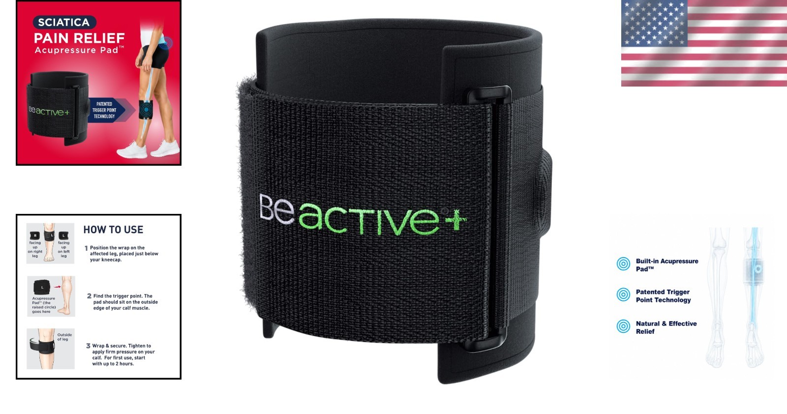 Plus Acupressure System – Effective Sciatic Nerve Pain Relief Brace (One Size)