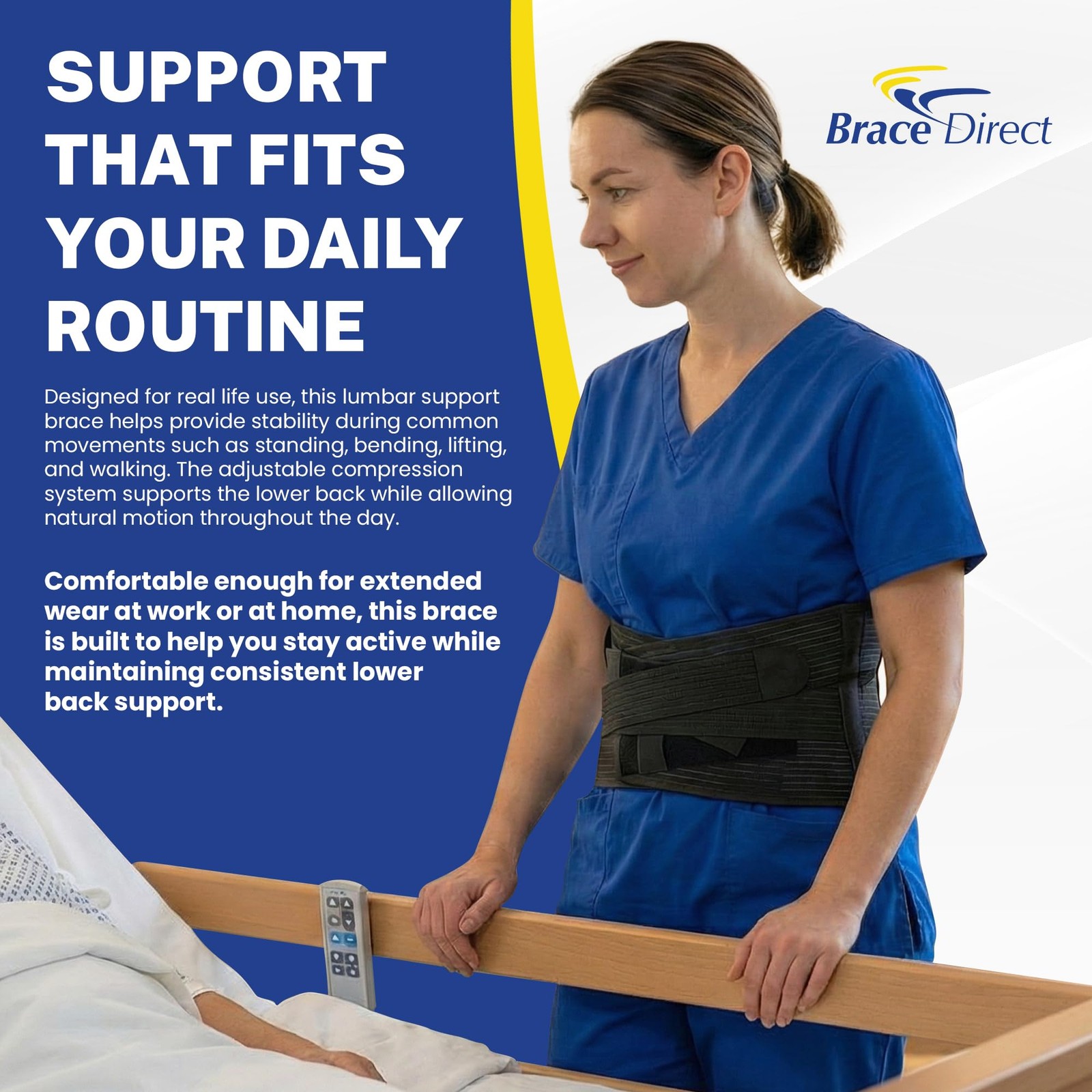Brace Direct Core Lumbar Support Brace Belt L0628 Large 40-45 Waist