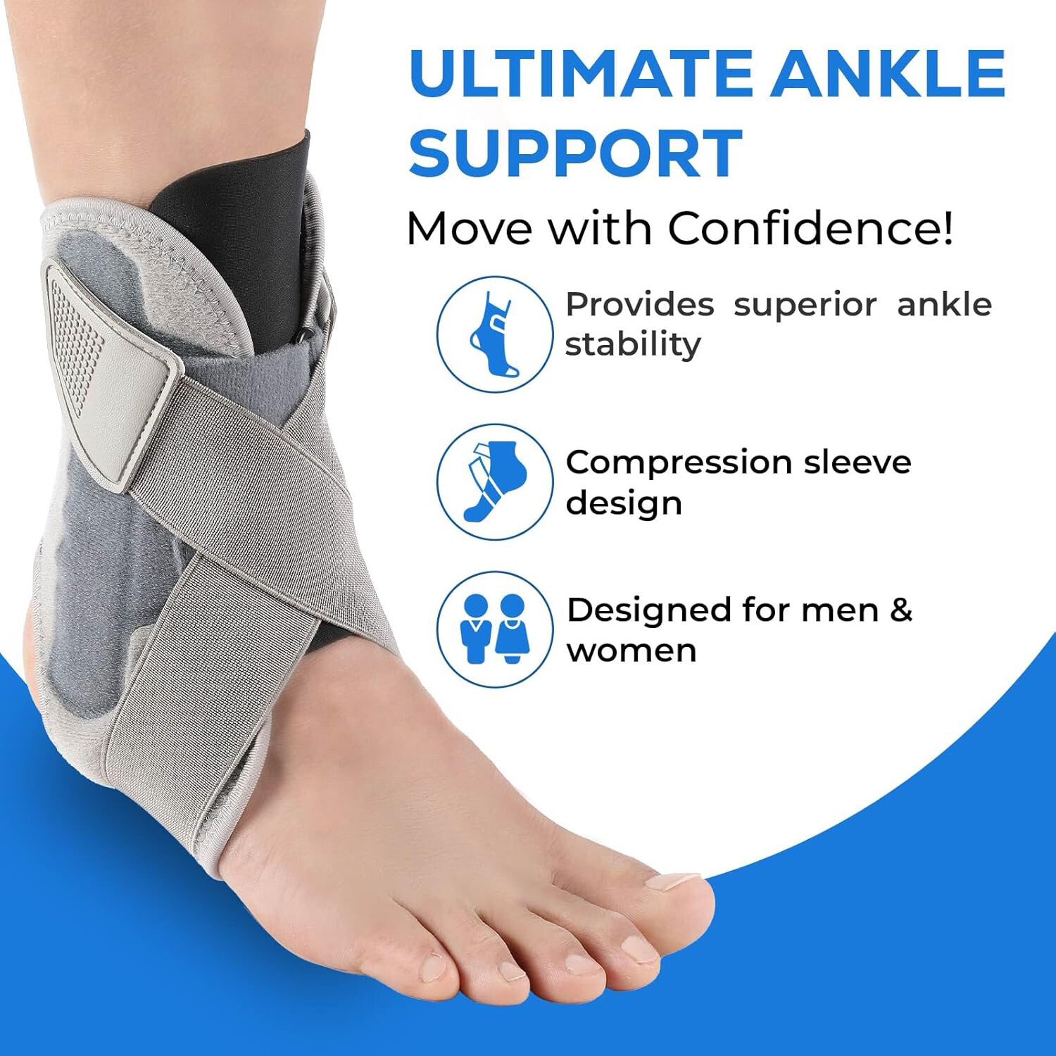 Foot Drop Ankle Support Splint Orthotics Fracture Sprain Injury Brace Pain Strap