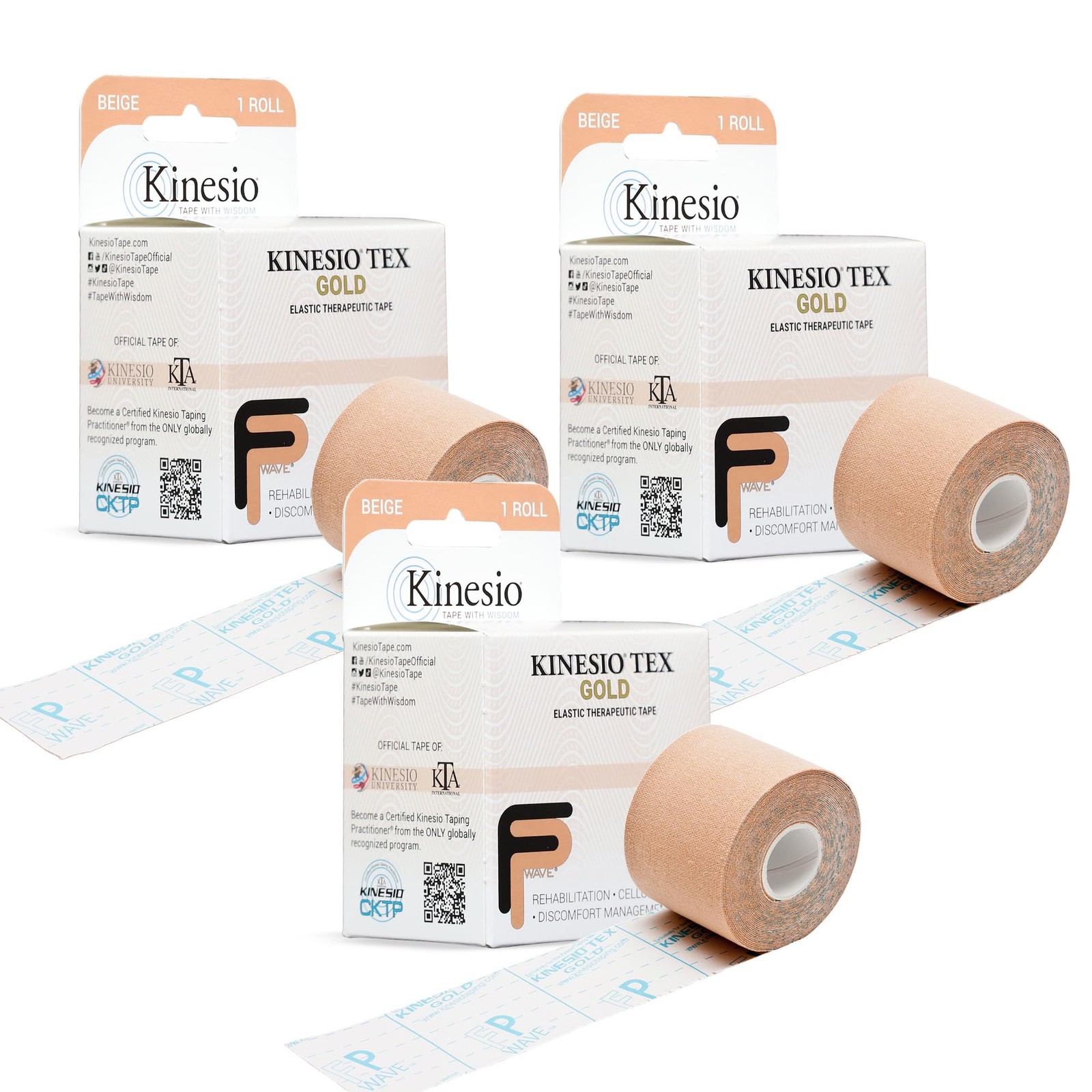 – Athletic Tape Tex Gold Fp – 2 In. X 16.4 Ft – 3 Pack