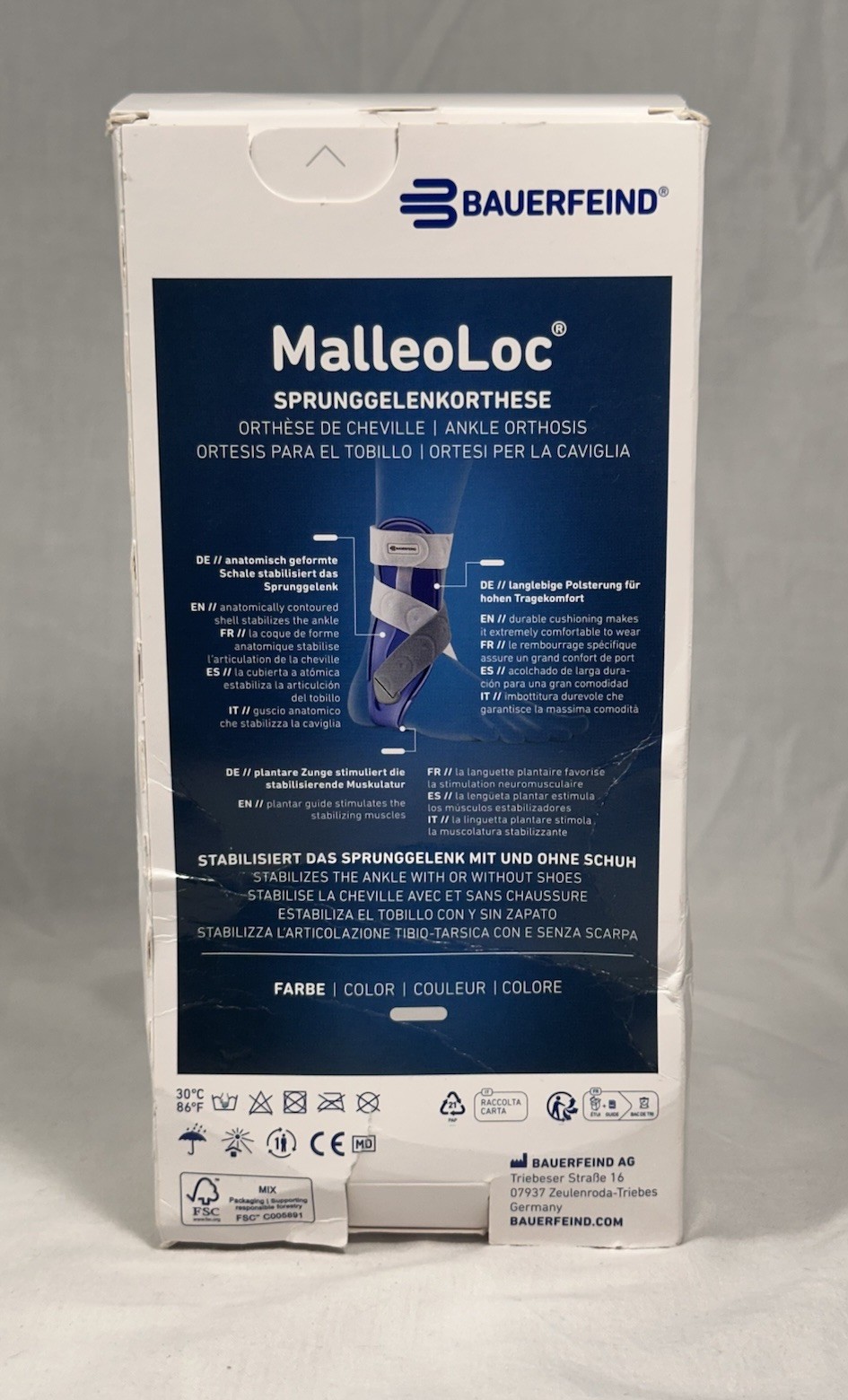 Bauerfeind MalleoLoc Ankle Splint Stabilizer Support Left Ankle Size 2 Germany