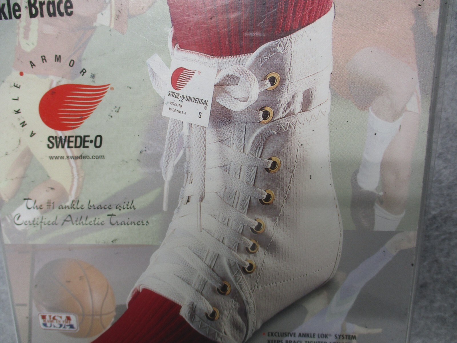 Swede-O Ankle Lok (XL Mens Sz 13-14) Brace Support Lace Athletic White