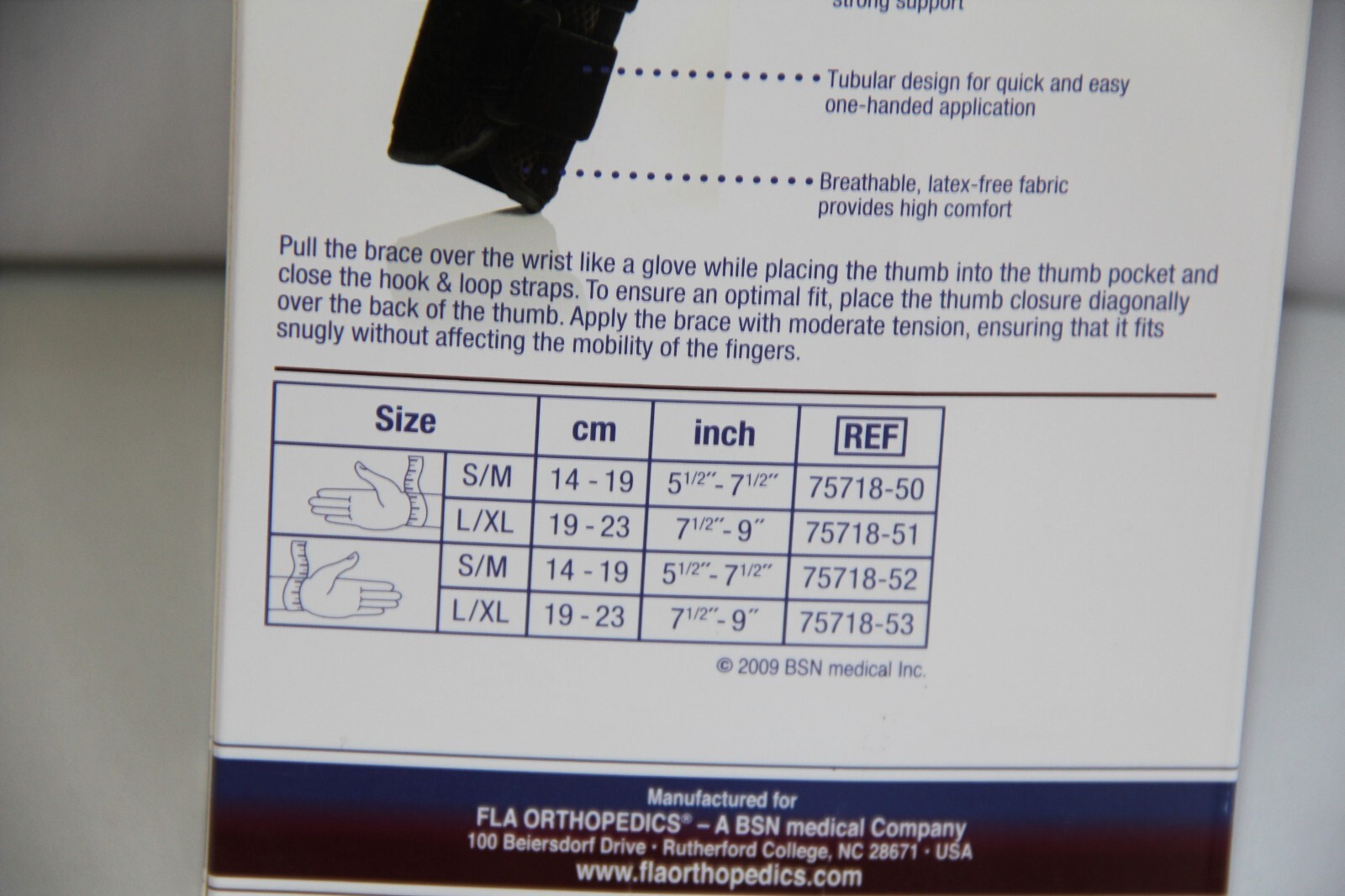 New with Tags Pro-Lite 8” Wrist Brace with Abducted Thumb. Size S/M Right Hand