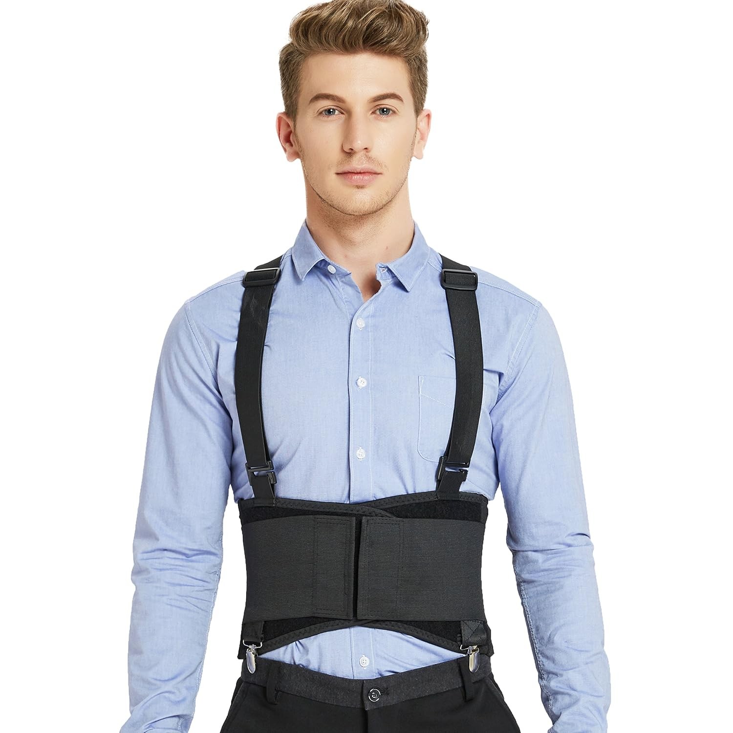 Back Brace for Work, Detachable Suspenders, Back Support Belt, Adjustable, Light