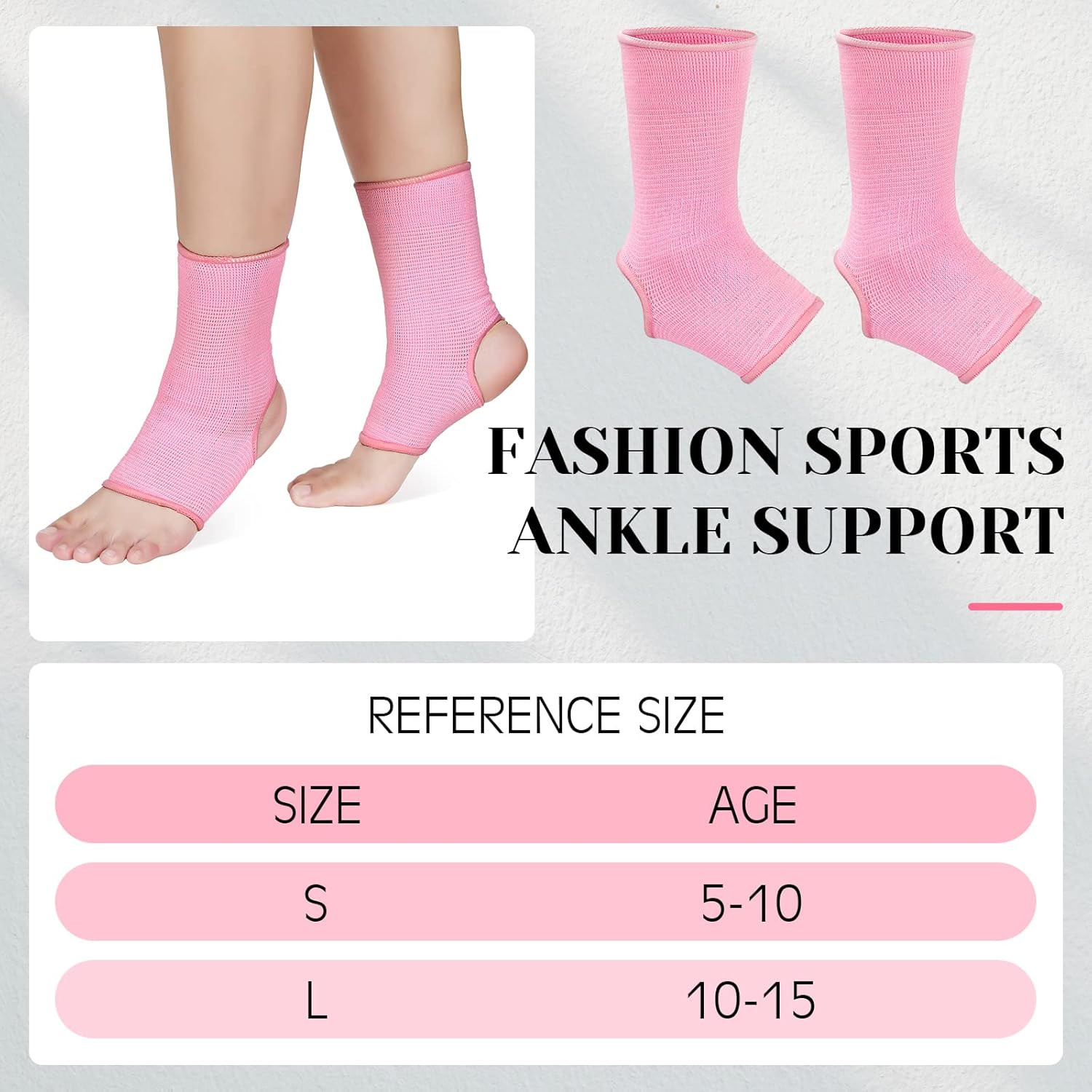 4 Pieces/ 2 Pair Kids Ankle Support Brace Elastic Kids Compression Socks Knitted
