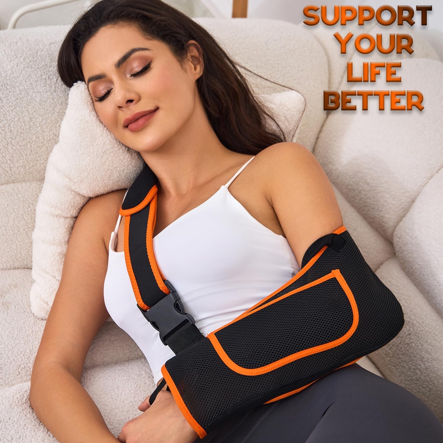 Cabestrillo de brazo ajustable para mujeres y hombres con tamaño mejorado
