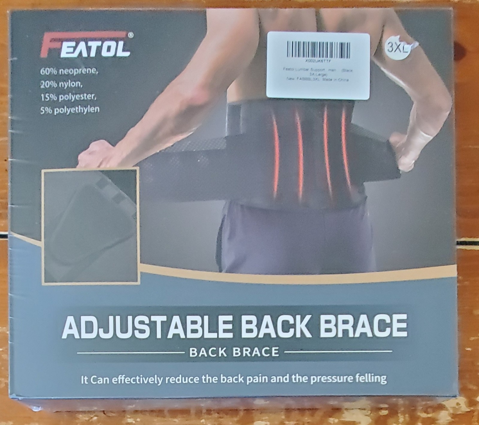 Featol Adjustable Back Brace Size 3XL Brand New in Box