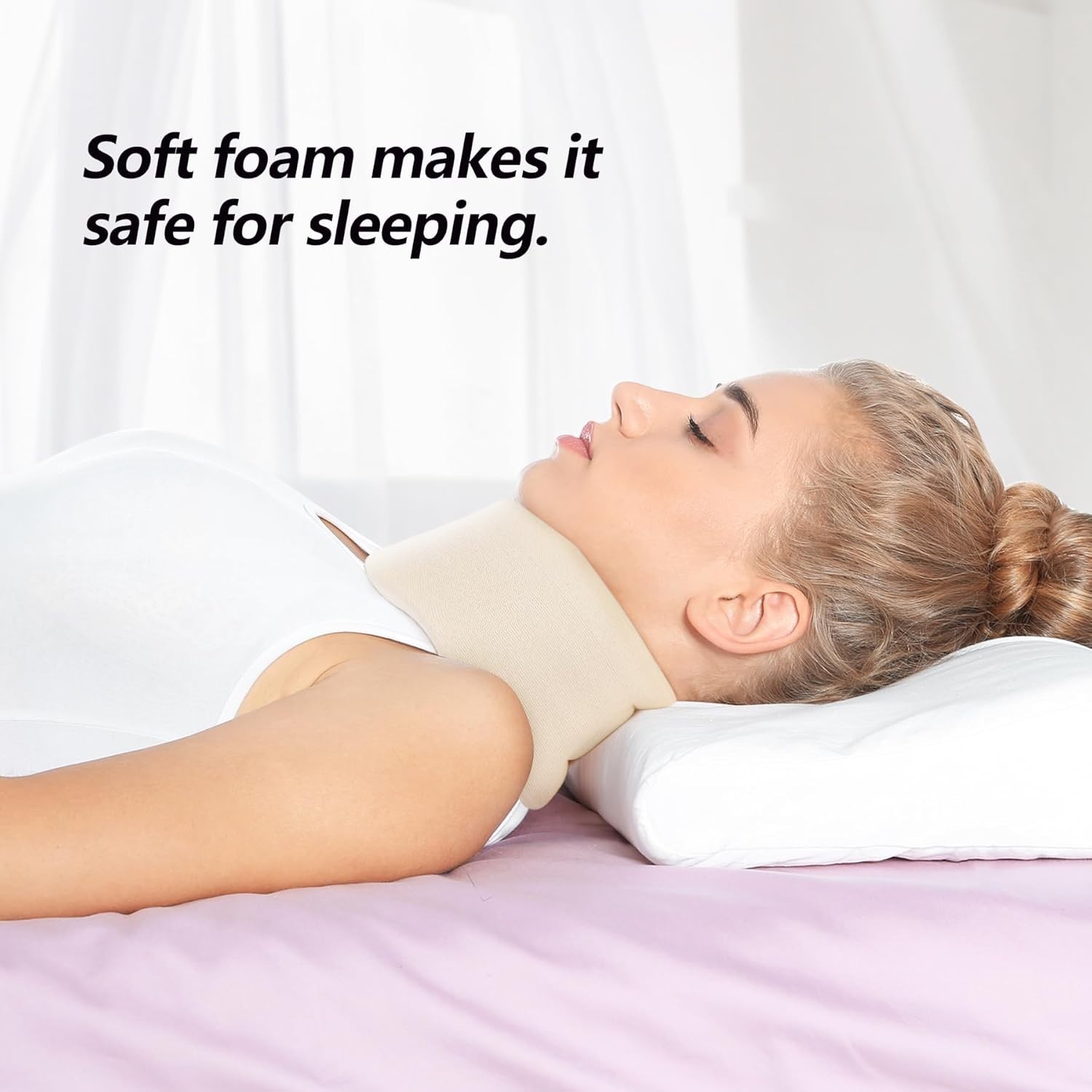 Universal Soft Foam Neck Brace – Adjustable Support for Neck Pain Relief M Size