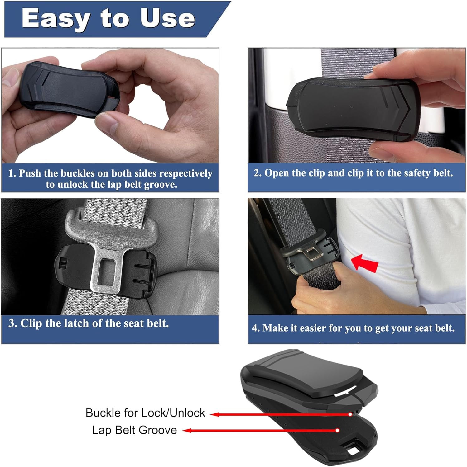 Positioner Clip, Shoulder Belt Adjuster for Neck & Shoulder Comfort, Stopper Cla