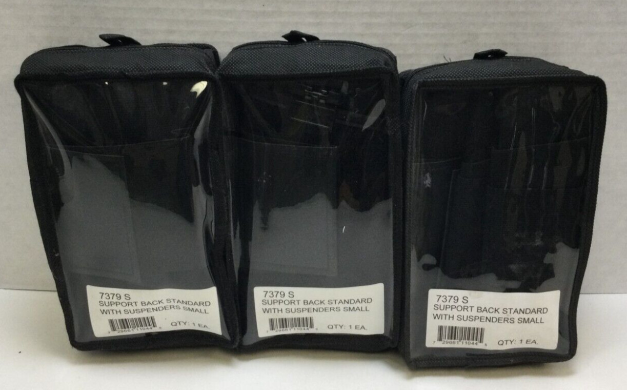 Impact Standard Small Back Support with Suspender, Black, 7379 S, Pack of 3!