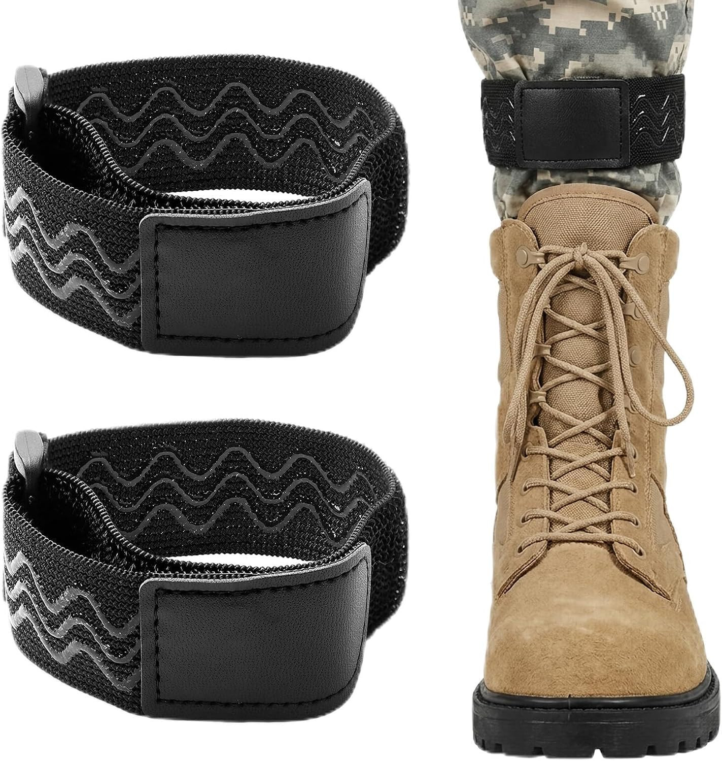 Elastic Ankle Straps – 2 PCS Elastic Pant Leg Straps with Anti-Slip Strips, Cowb