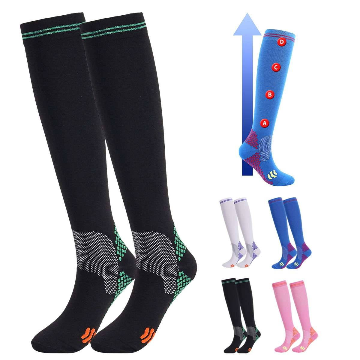 Mens Black Compression Socks Medical 20-30 Mmhg Lymphedema anti Fatigue Socks US