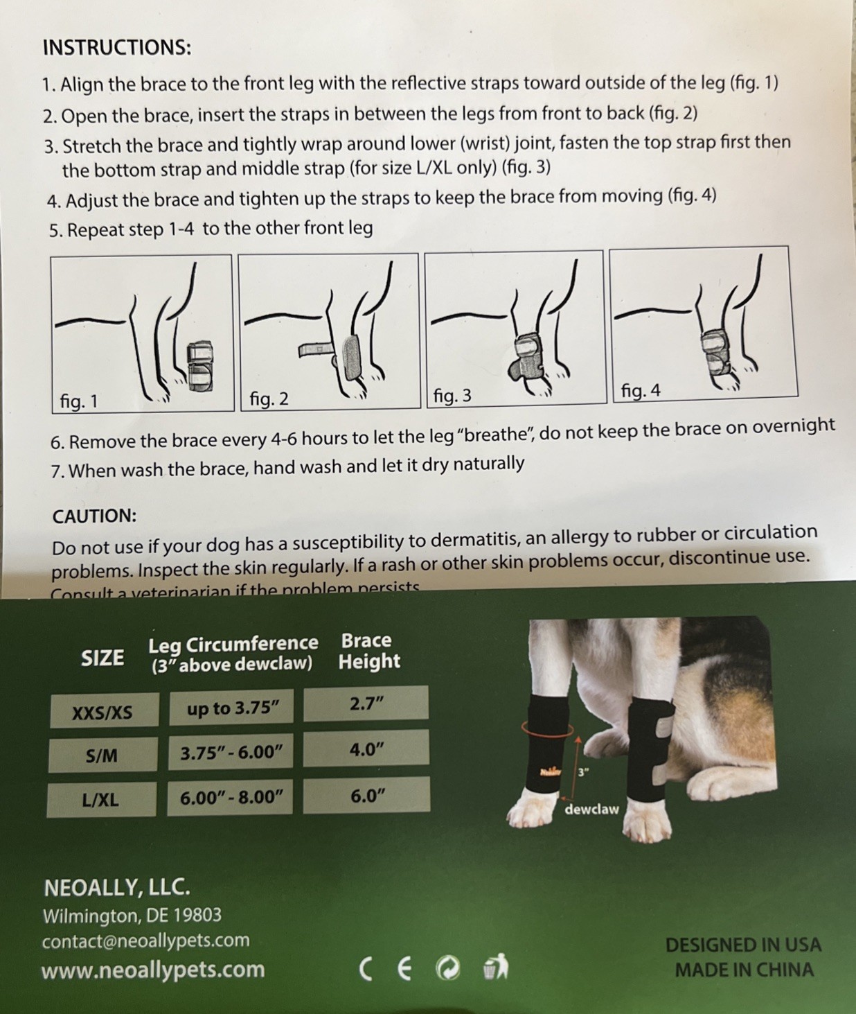 Neoally Front Leg Brace Dogs Cats S/M (1 Pair), Black Arthritis Sprain Injury