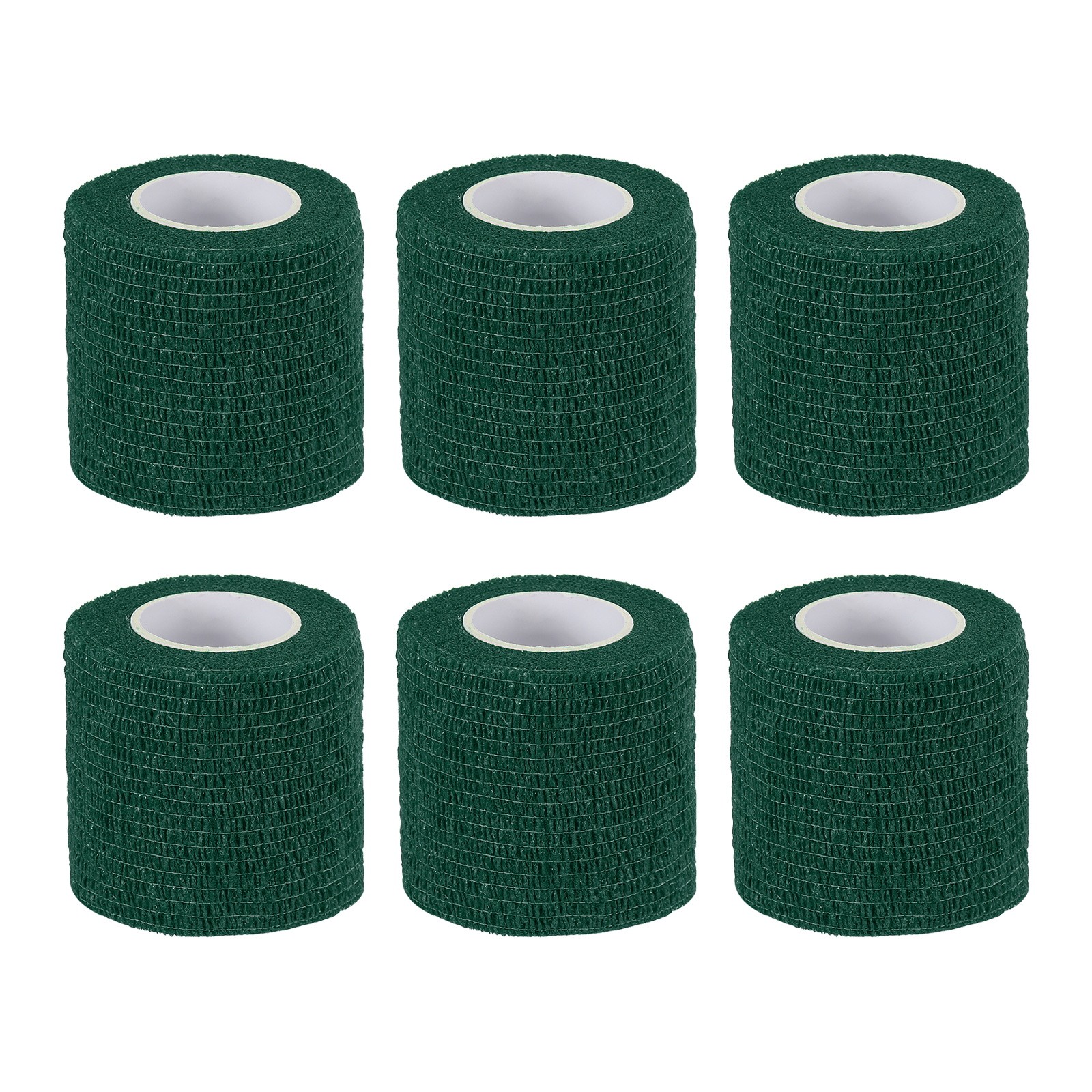 1″ x 177″ 6 Pcs Self Adhesive Bandage Wrap Elastic Self Tape Dark Green