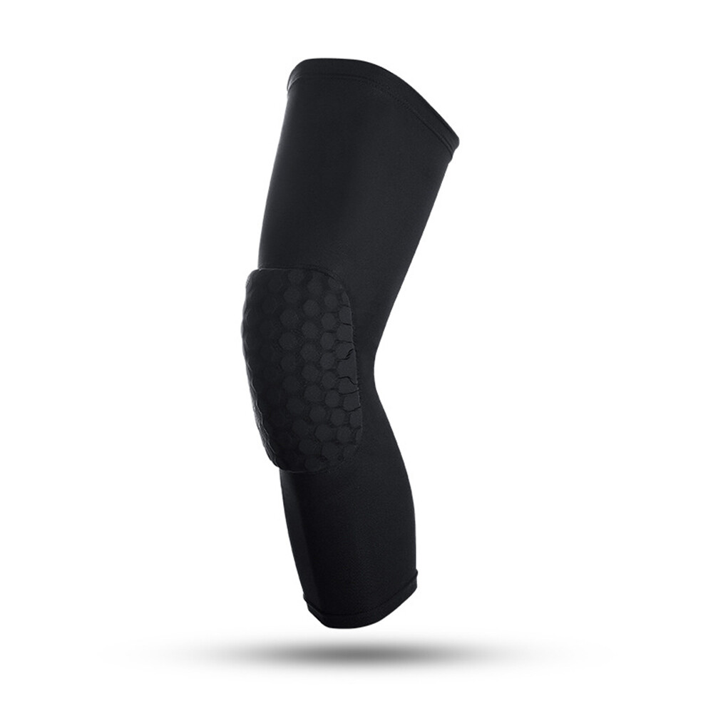 2pcs Black Compression Long Sleeve Support Leg Knee Pad Brace Sport Pain Guard