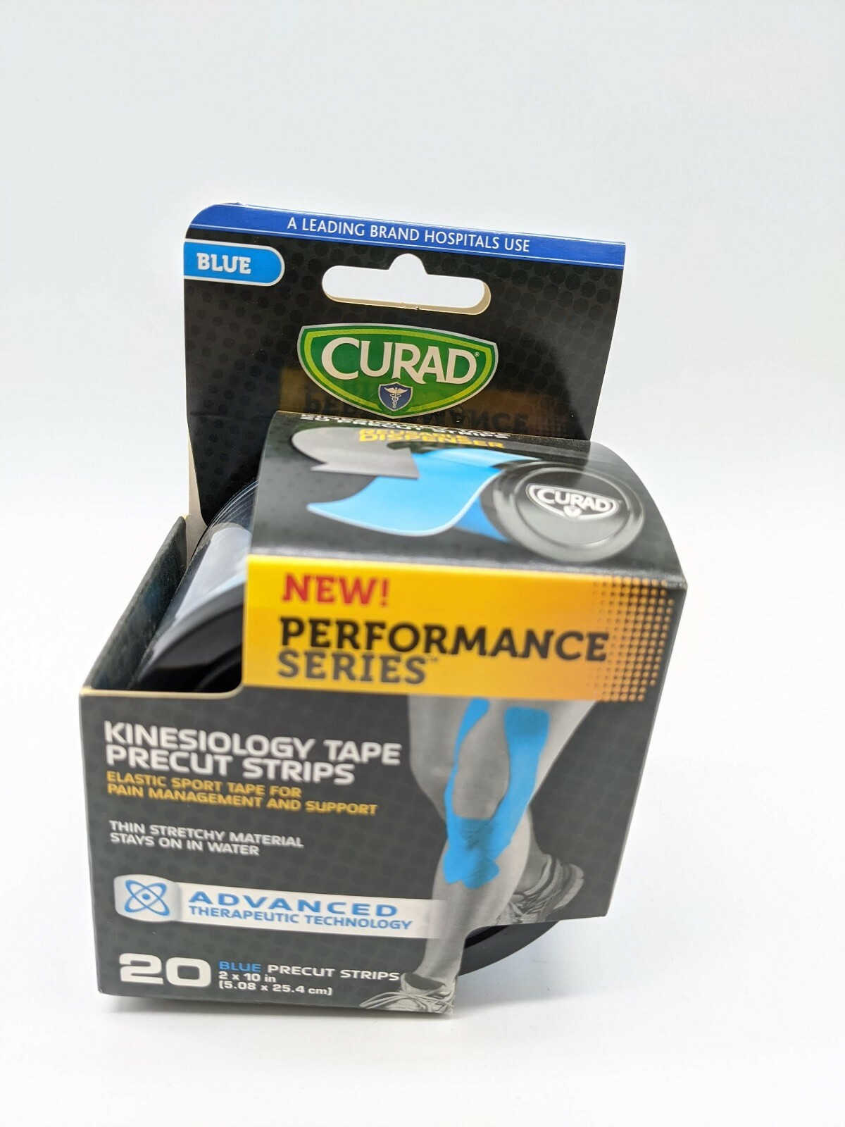 CURAD Kinesiology Tape – Pain Management and Support – Precut Strips 2″X10″ Blue