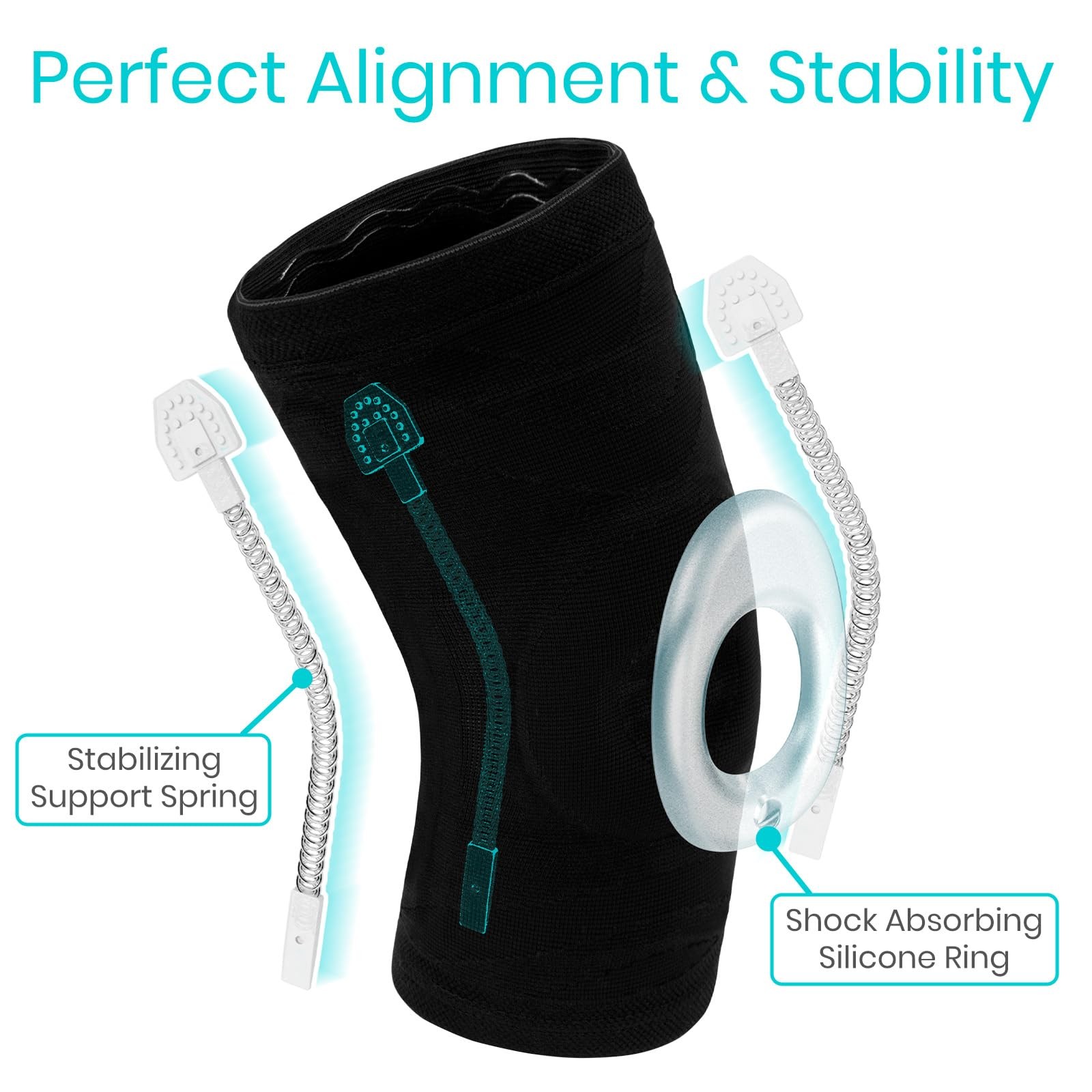 Vive Stabilizing Knee Brace for Women & Men – Compression XXXX-Large, Black