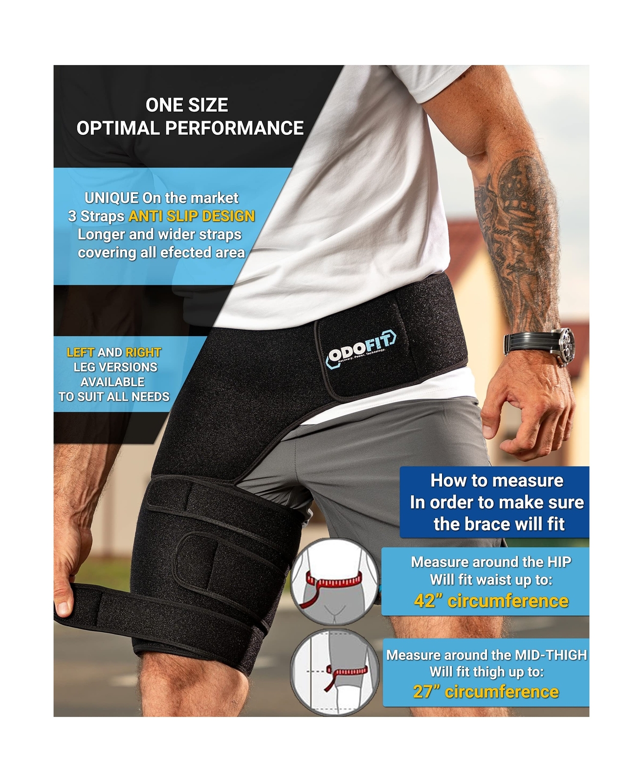 Hip Brace-Groin Wrap for Sciatica Pain Relief Thigh Hamstring Compression Sle…