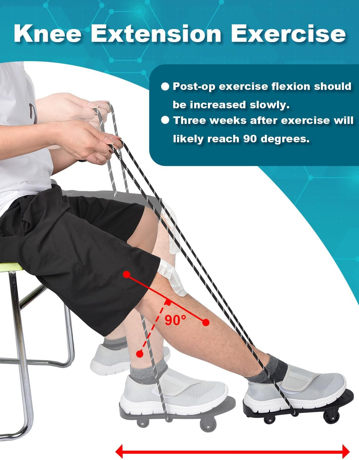 Lamborsafe Knee Glide for Knee Replacement Recovery Aids Kit Knee Therapy Exerci