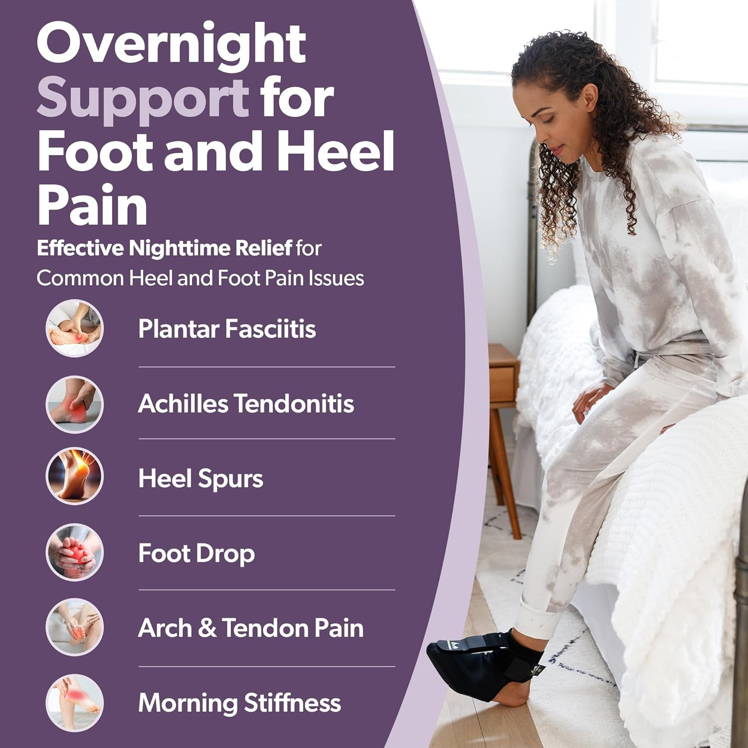 Plantar Fasciitis Night Splint Sock Small Adjustable Foot Support Pain Relief