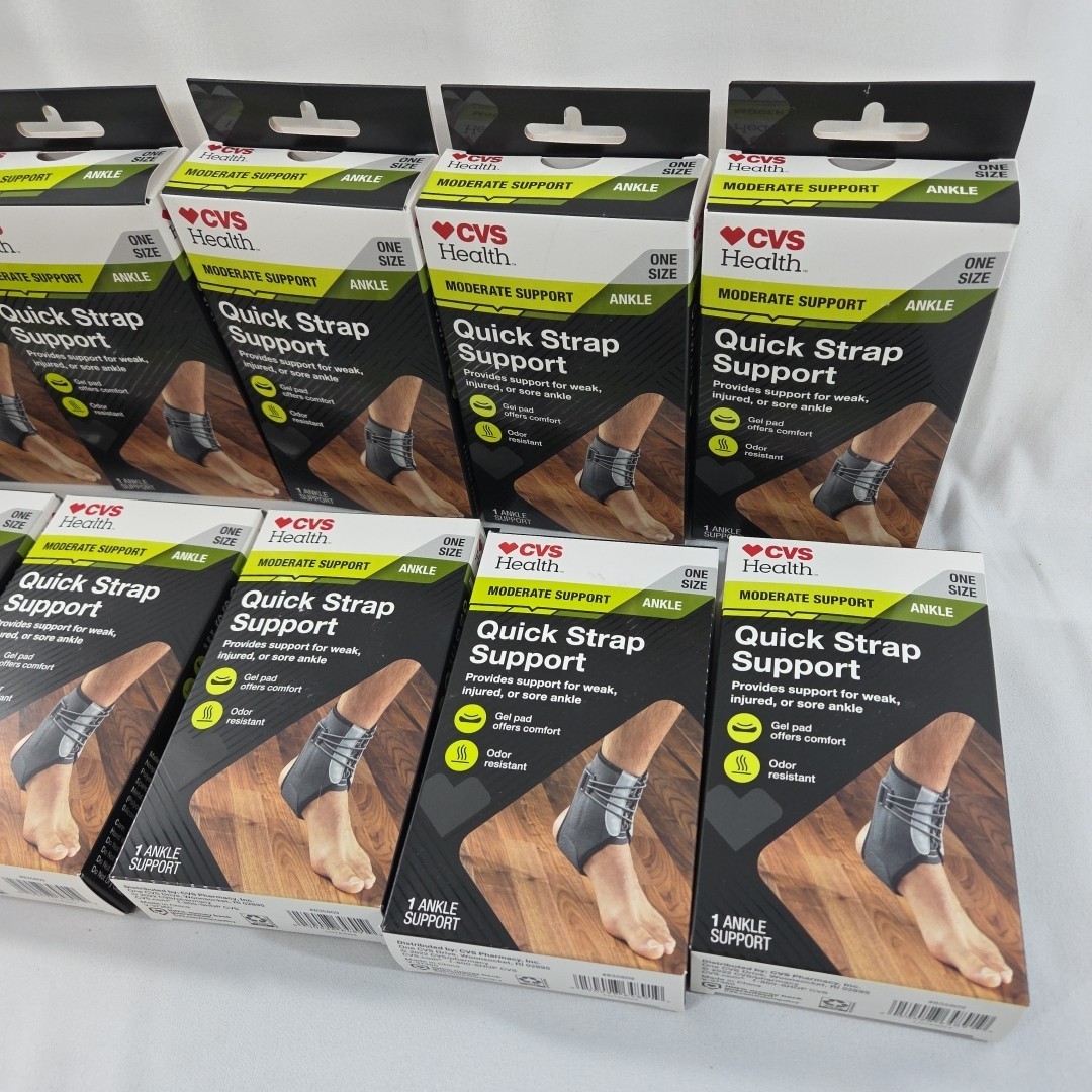 CVS Health Moderate Support Ankle Quick Strap Support One Size – Lot of 12 NEW