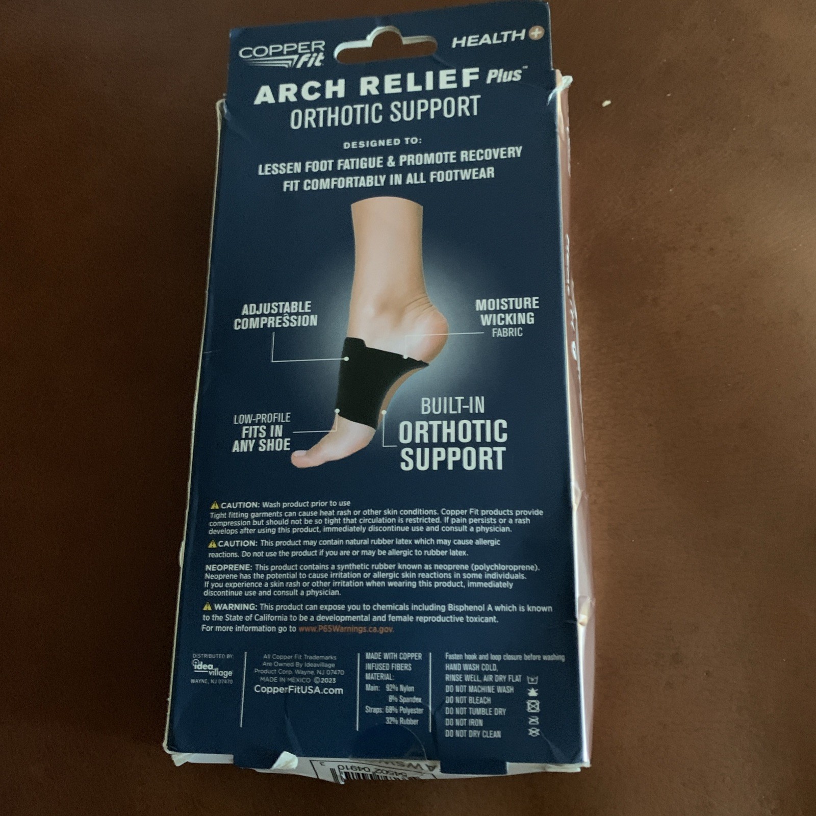 Copper Fit Health Unisex Arch Relief Plus with Built-In Orthotic Support – Black