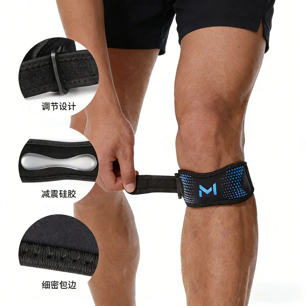 1PCS Adjustable Patella Knee Strap Patellar Tendon Stabilizer Support Band Pain