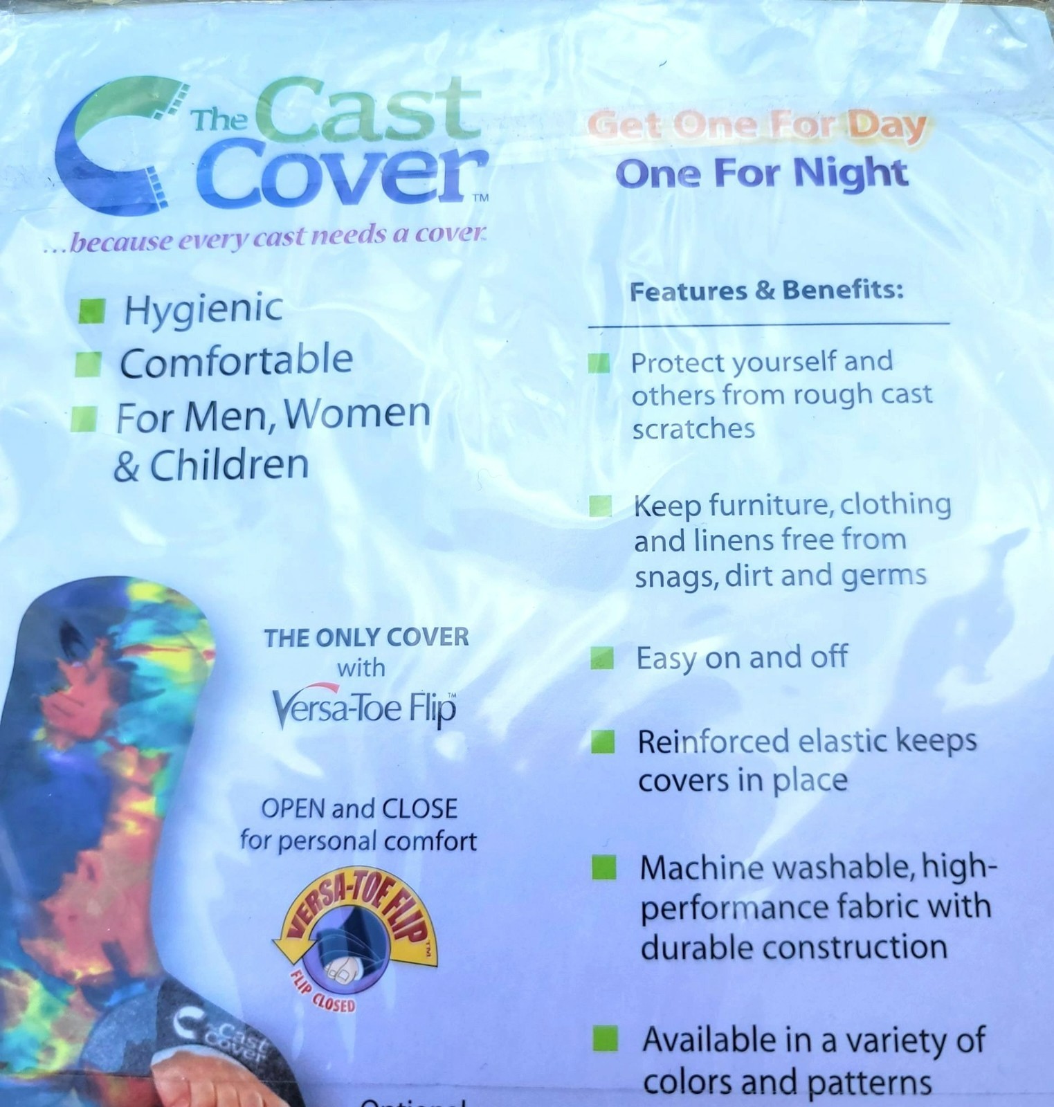Blue Cast Cover for Legs Colorful with Toe Navy Comfortable S/M SM123-127
