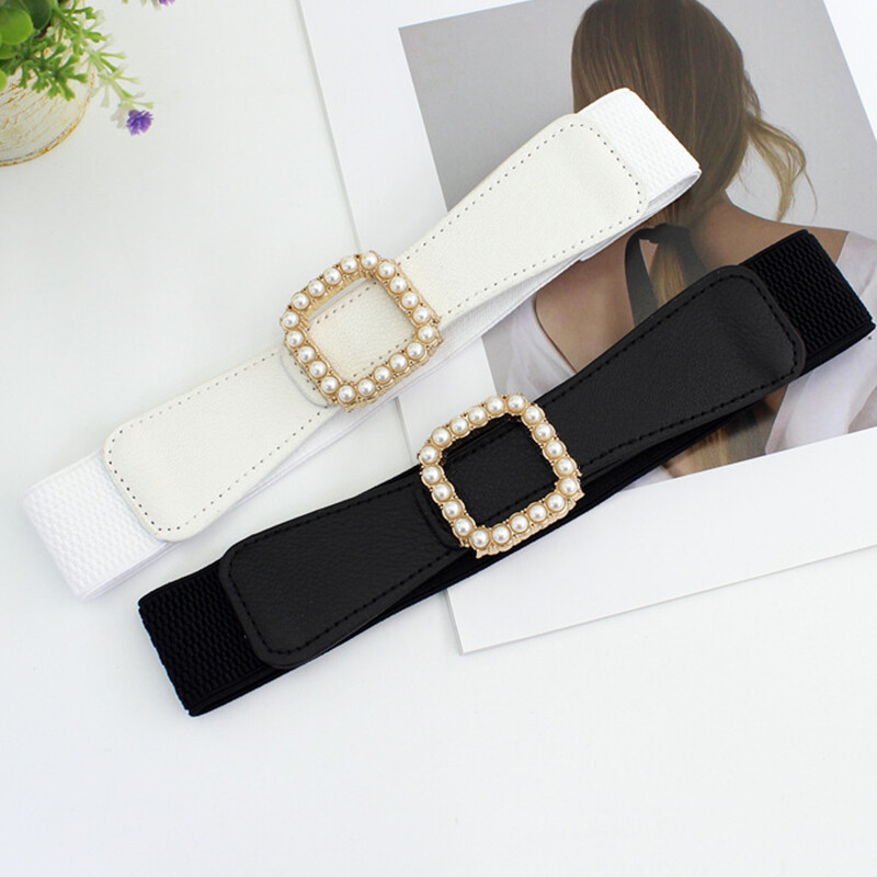 Fashion Elastic Waistband Wide Waist Stretch Belt For Women Dress Coat B~;z