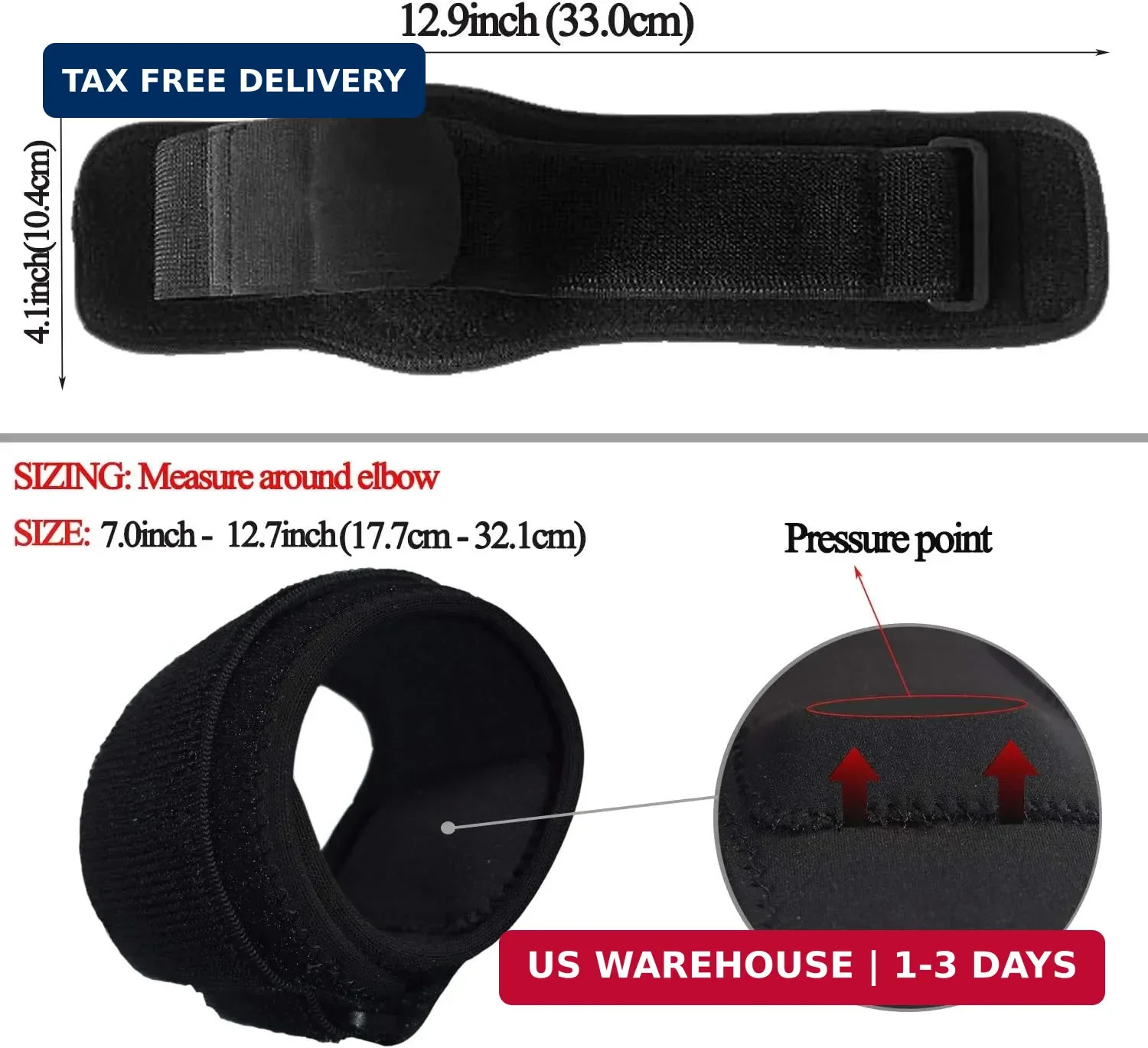 Forearm Wraps for Pain, Tennis Elbow Brace Tendonitis Treatment, Adjustable Elbo