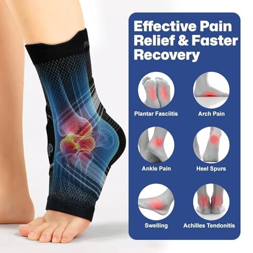 2 Pairs Ankle Braces for Men & Women Plantar Fasciitis Medium Black（2 pairs）