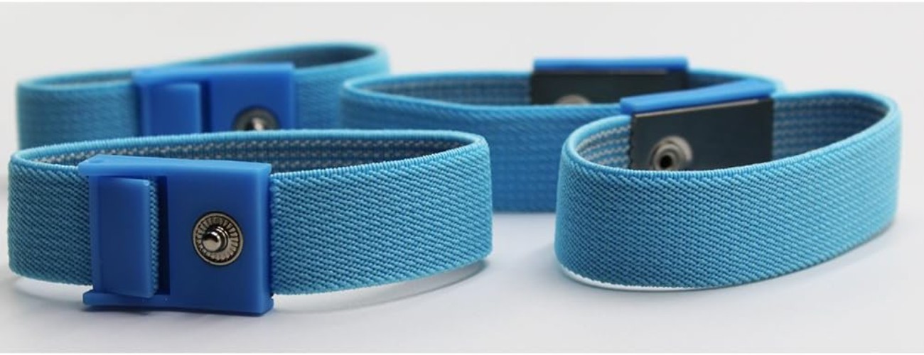 Adjustable Estim Wrist Strap Set: 4 Blue Stim Loops & 4 White Wires Included