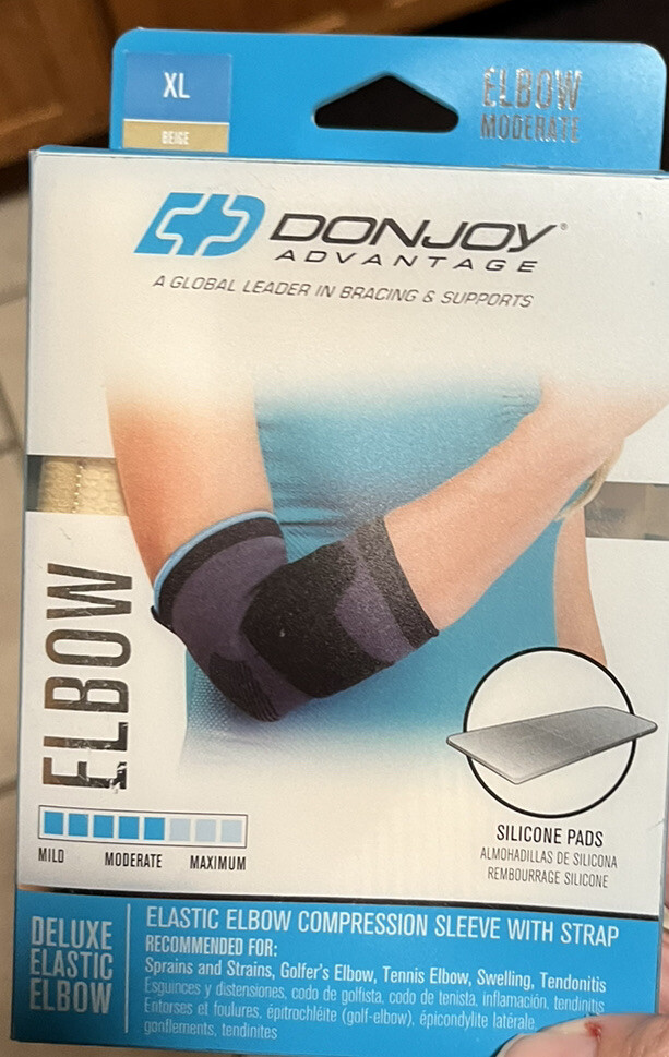 DonJoy Advantage Deluxe Elbow Brace, Tan, XL Pickleball/Tennis Sprains, Strain